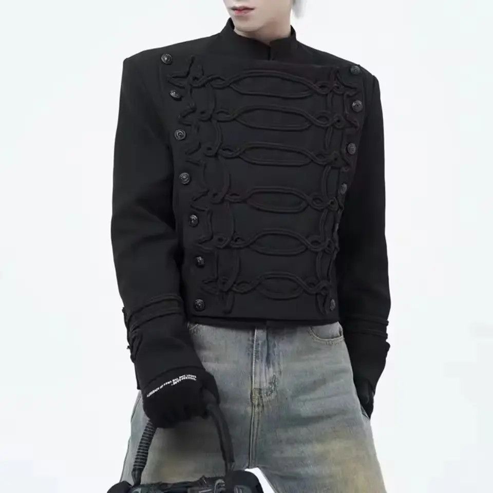 Japanese Brand Black Military-Inspired Jacket | Unique Knot Detail Size US M / EU 48-50 / 2 - 2 Thumbnail