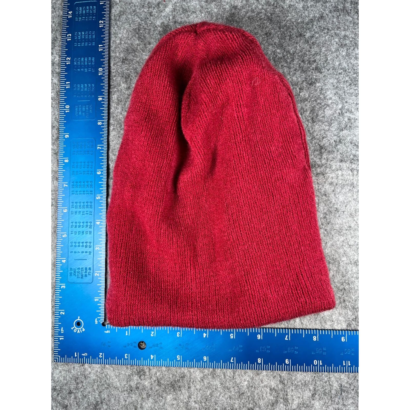 Vintage Echo Beanie Knit Adult One Size Red 100% Acrylic Ski Outdoor Unisex Men/Women Beanie, Lightweight, Adjustable, Solid Knitted Hat Size ONE SIZE - 3 Thumbnail