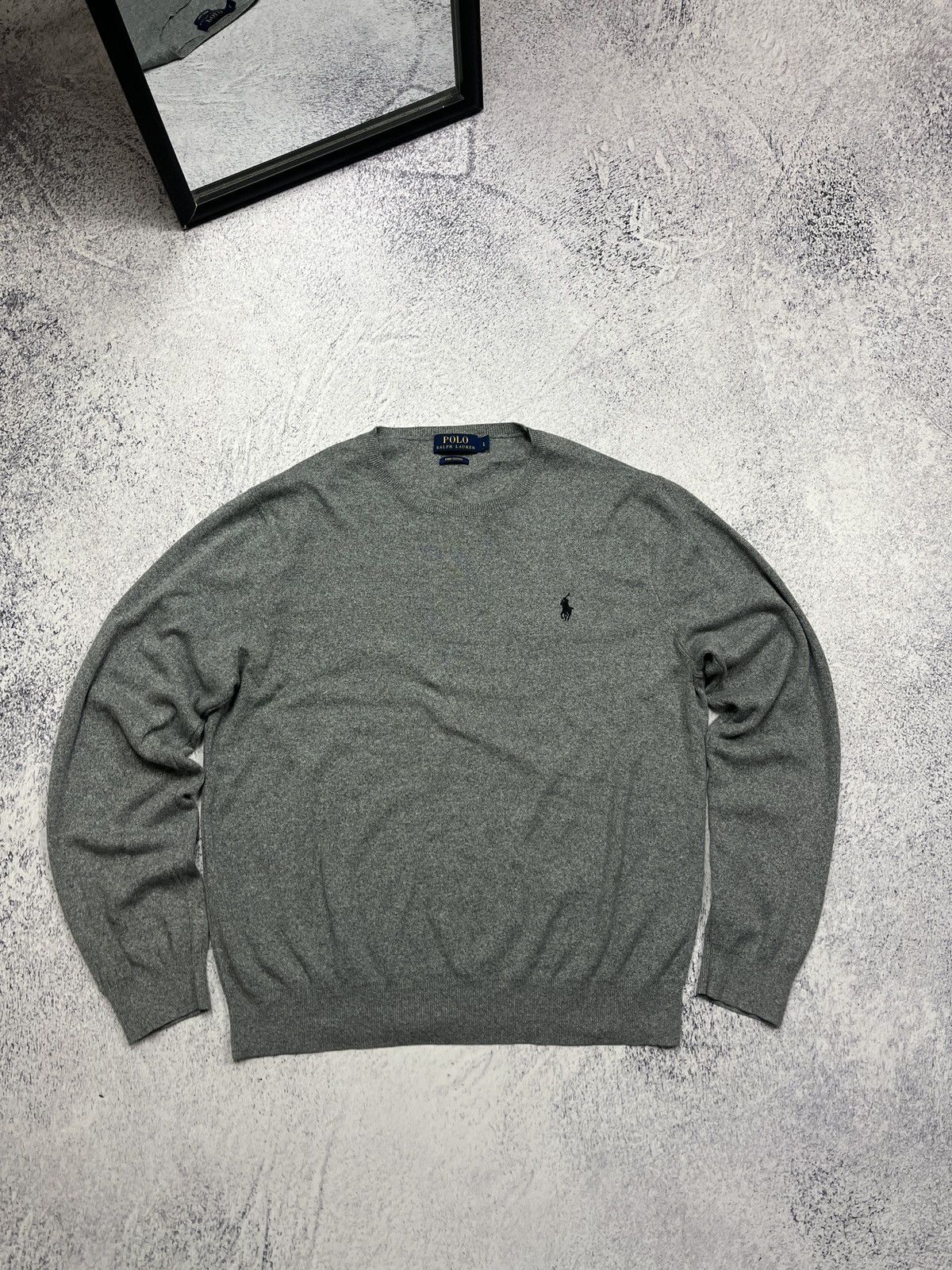 Polo Ralph Lauren Mens Polo Ralph Lauren Slim Fit Pima Cotton Sweater Crewneck Size US L / EU 52-54 / 3 - 1 Thumbnail