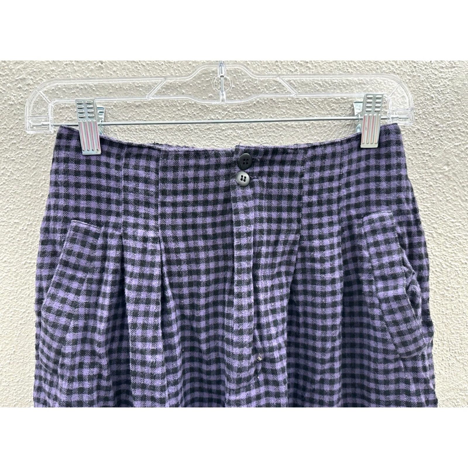 Vintage VINTAGE Cambridge Dry Goods Womens Dress Pants Purple Black Plaid 6 Straight Rise High Waist Comfort 80s 90s Mens Womens Girls Size 28" / US 6 / IT 42 - 2 Thumbnail