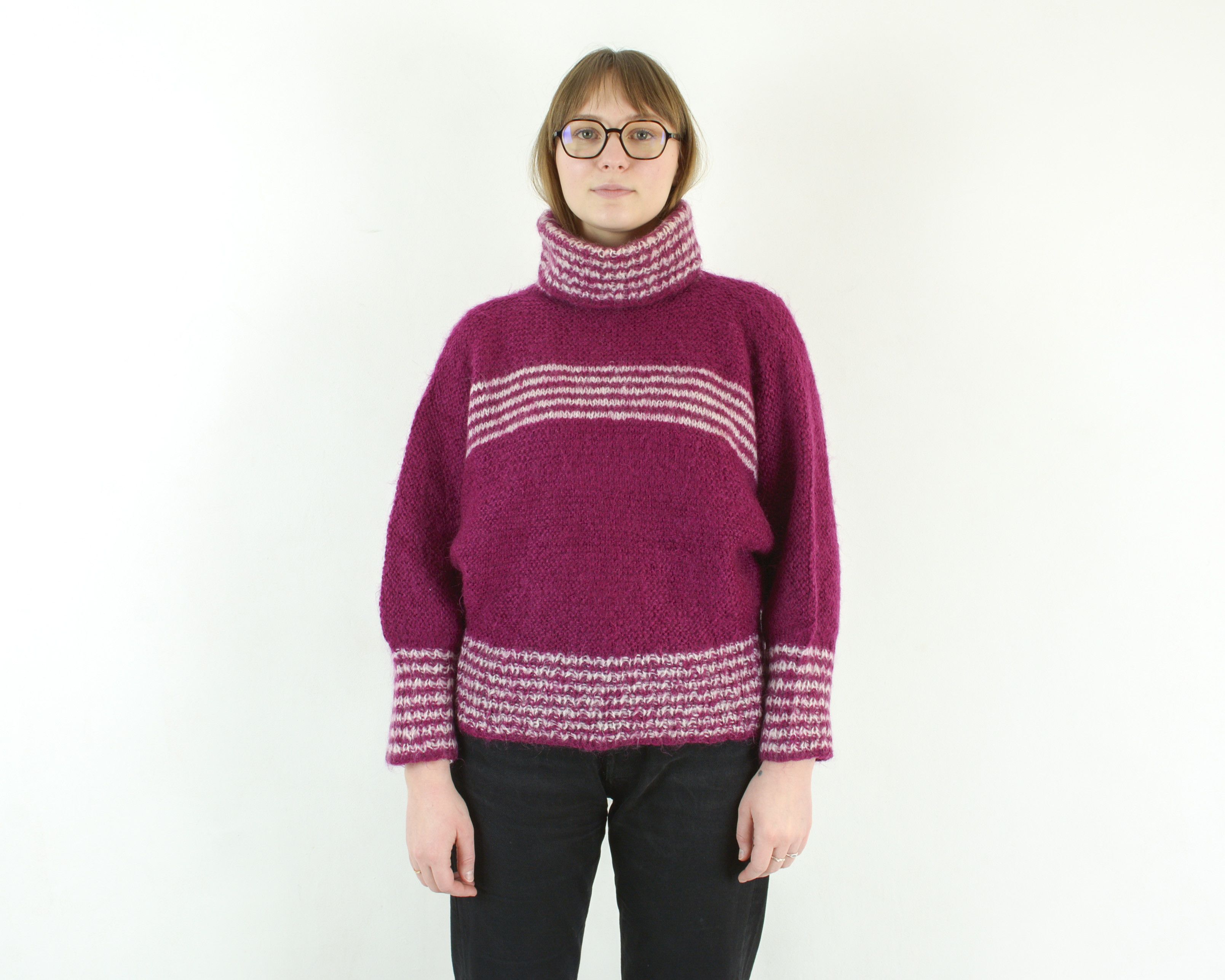 Handmade Handmade Wool Sweater Pullover Jumper Knitted Turtle Neck Size M / US 6-8 / IT 42-44 - 1 Thumbnail