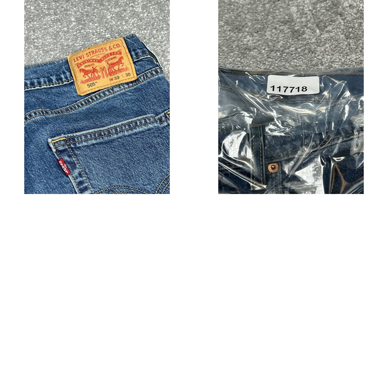 Levi's Levi's 505 Jeans Mens Regular Straight Fit Blue Denim Cotton Stretch 34x30 Inseam 30 5-Pocket Button Zip Size US 33 - 9 Thumbnail