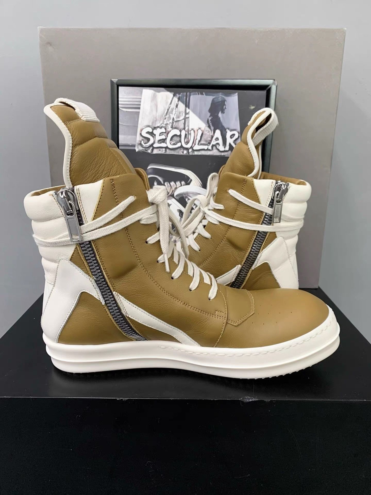 Rick Owens Rick Owens Ginger Inverted Triangle Geobasket K34 Size US 7 / EU 40 - 5 Thumbnail