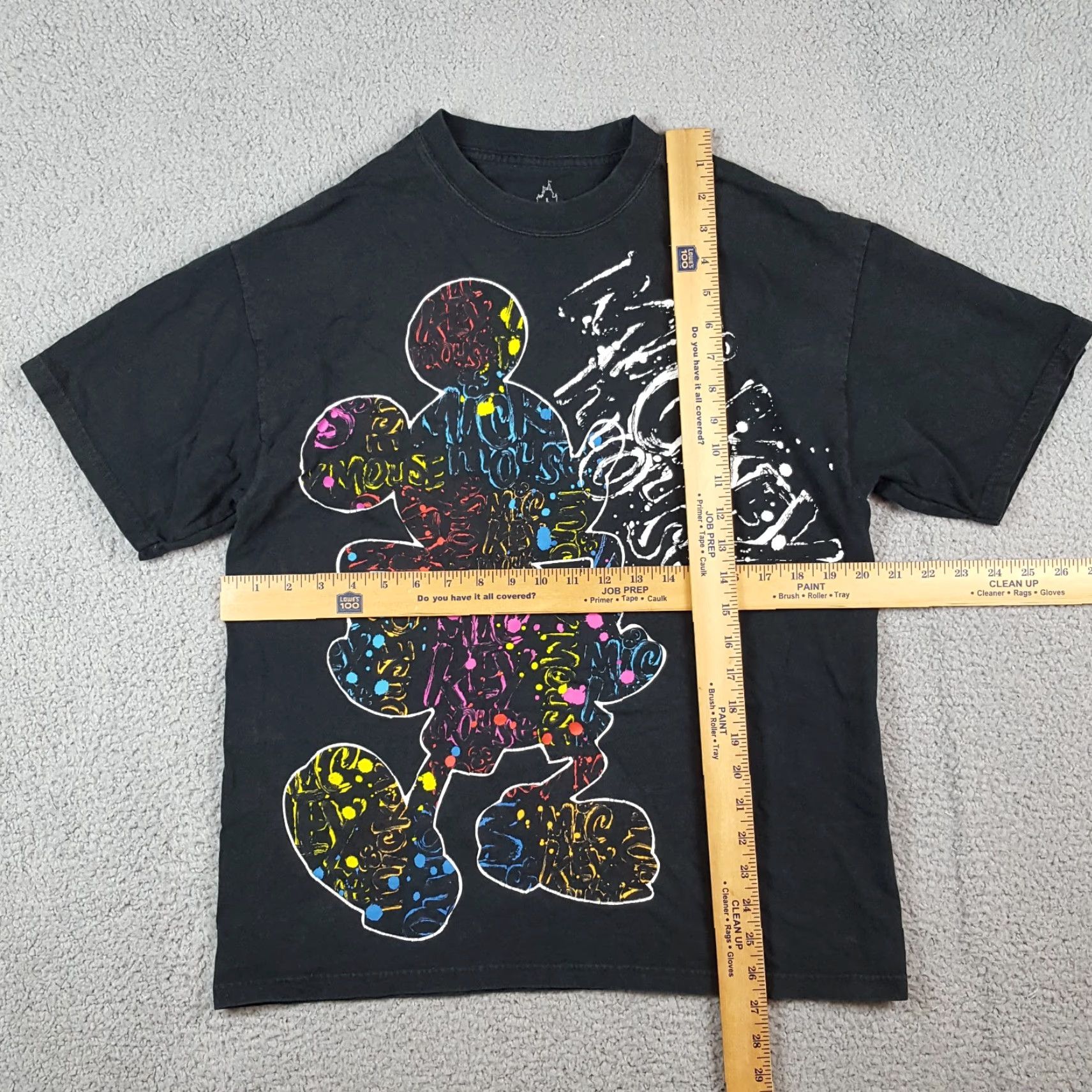 Disney Vintage Disney Mickey Mouse Paint Splatter T-Shirt Men Large Black Retro 90s Y2K Cartoon Size US L / EU 52-54 / 3 - 6 Thumbnail