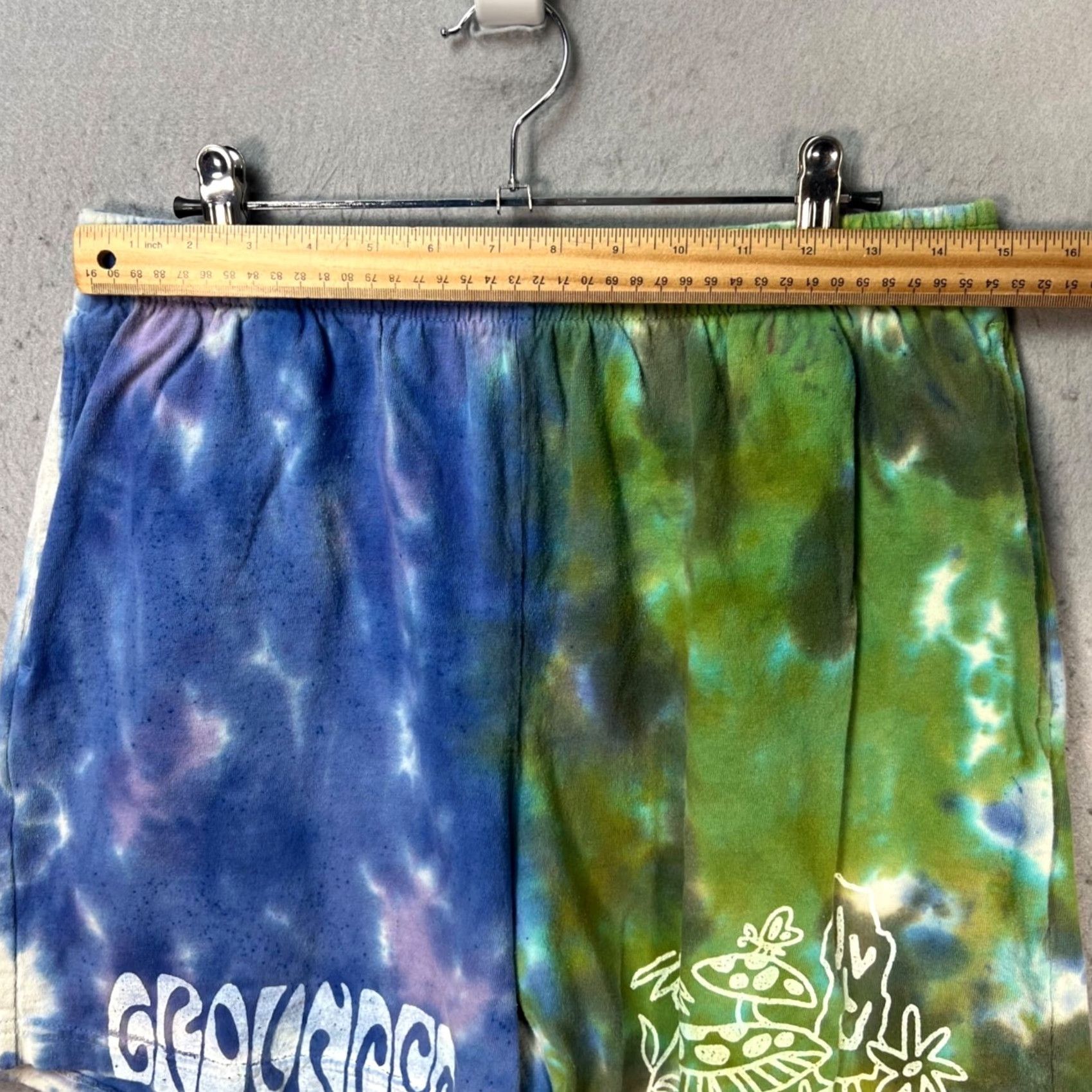 Vintage VINTAGE Extra Vitamins Womens Large Groovy Tie Dye Shorts Drawstring Blue Granny? Size 36" / US 14 / IT 50 - 7 Thumbnail