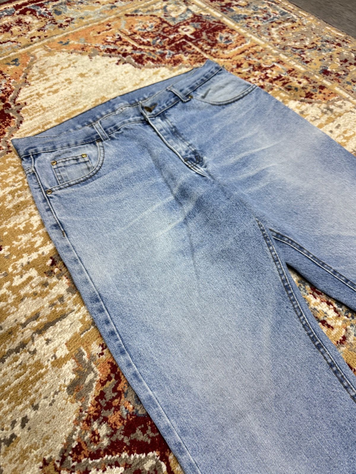 Vintage ᶠᵃⁿᶜʸᵍᵘʸ Vintage Baggy Washed Denim Jeans Wide leg Y2K Size US 36 / EU 52 - 4 Thumbnail