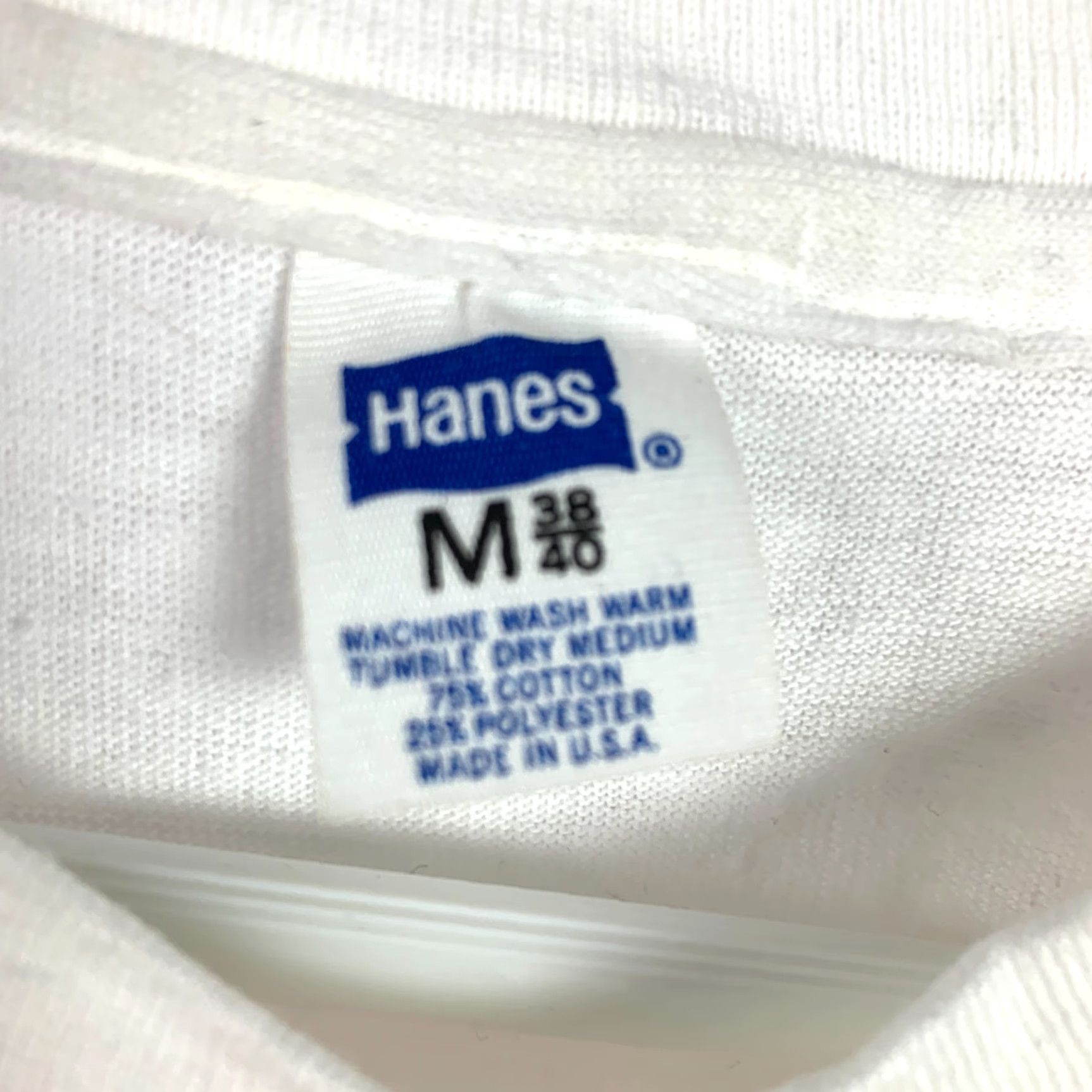 Hanes VINTAGE Hanes T-Shirt Hawaiian Crew Neck Short Sleeve White 75% Cotton 25% Polyester Unisex Adults M Graphic Print Logo Size US M / EU 48-50 / 2 - 3 Thumbnail
