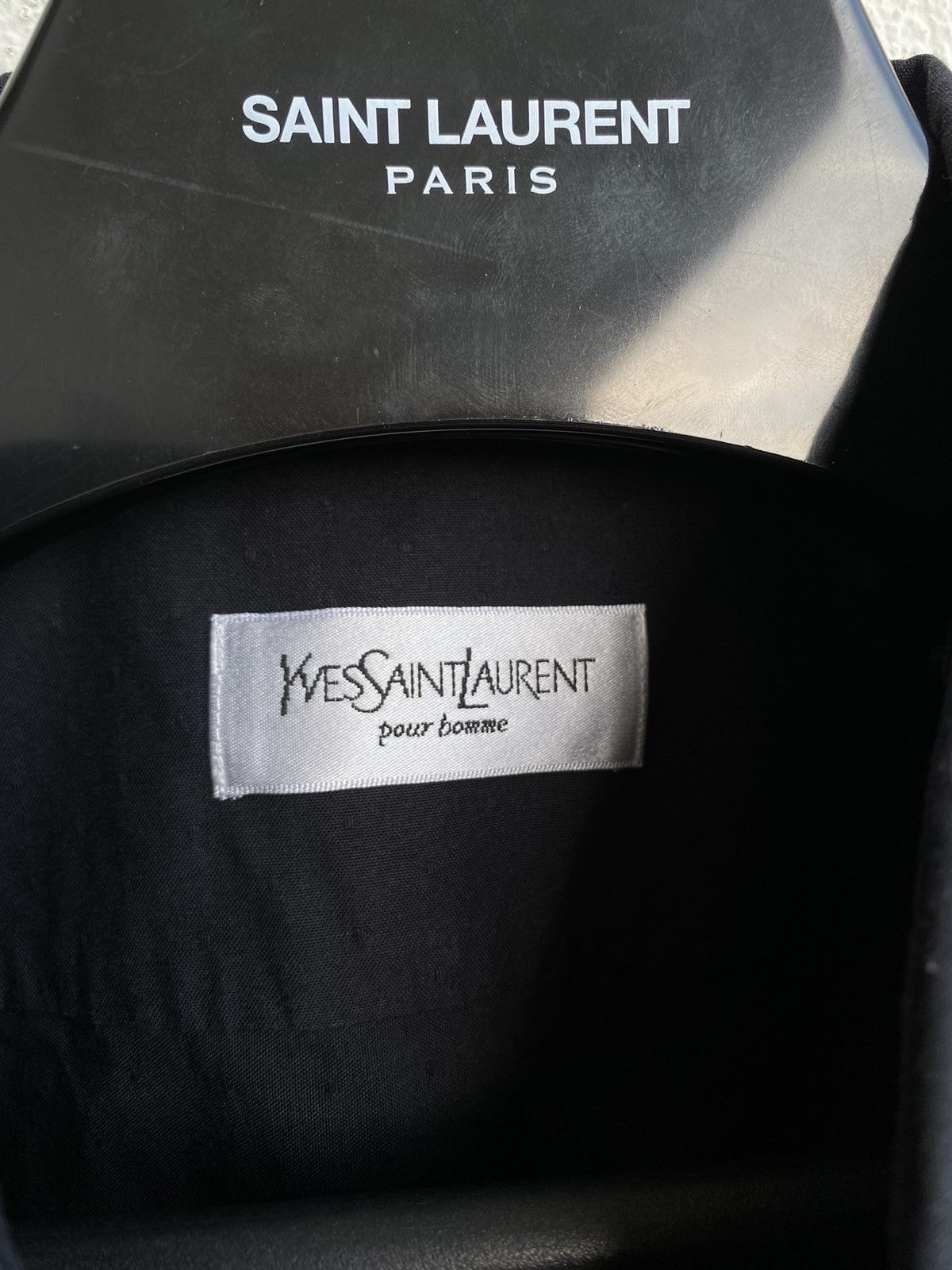 Yves Saint Laurent Black YSL Shirt Short Sleeve Button Up Collar Vintage y2k Size US XL / EU 56 / 4 - 6 Thumbnail