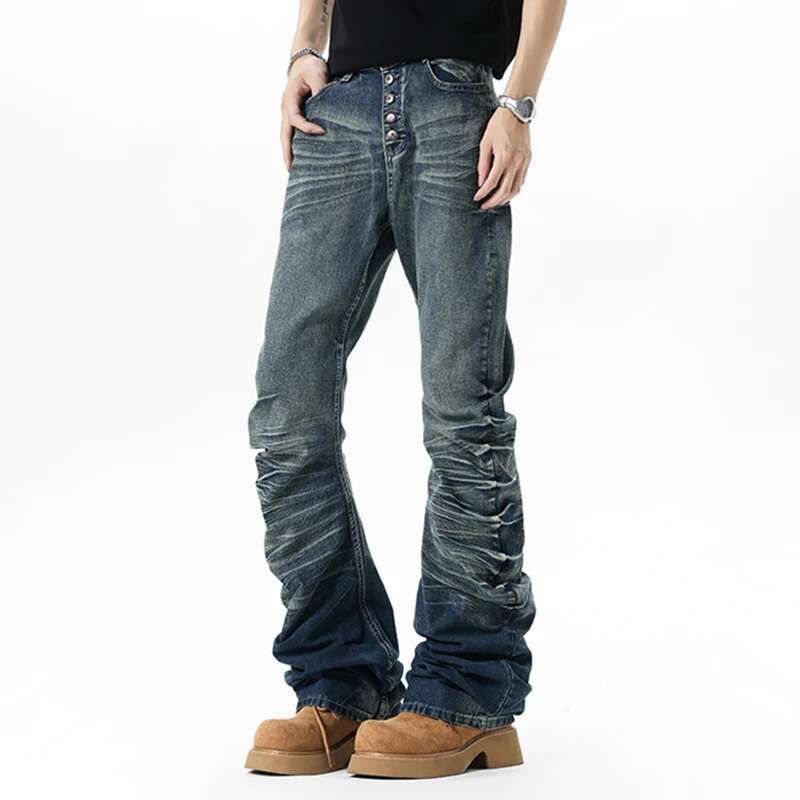 Japanese Brand High street buttoned pleated jeans Size US 28 / EU 44 - 2 Thumbnail