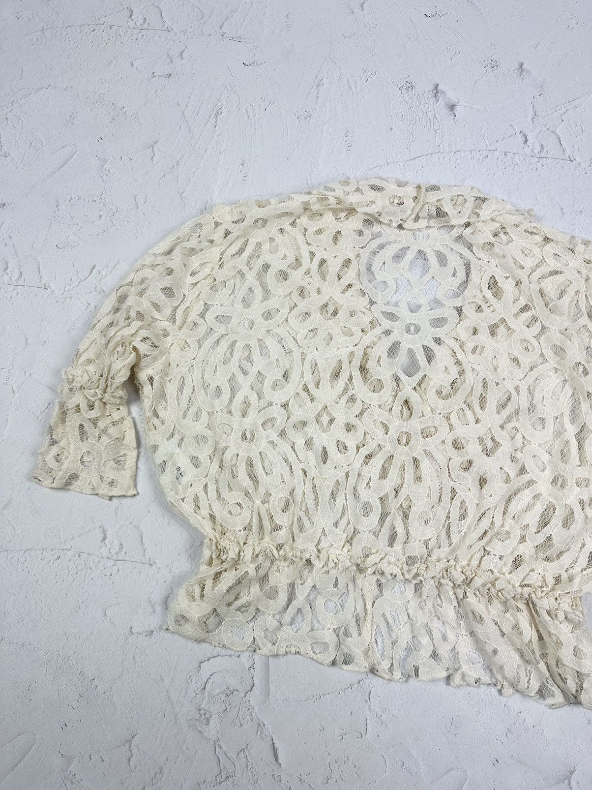 Japanese Brand × Vintage Vintage Mesh Relaxed Crop Blouse Size L / US 10 / IT 46 - 6 Thumbnail