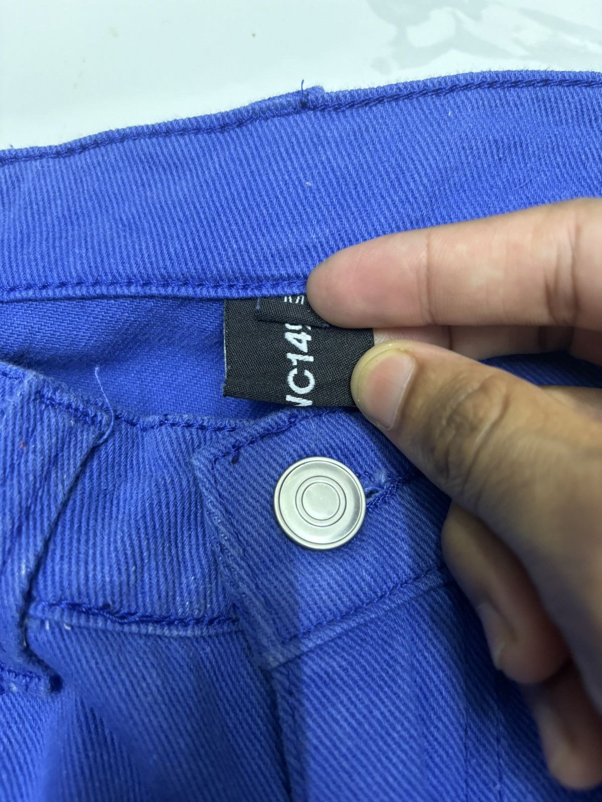 Designer 🔥 "MHZCNC" Studios Rare Faded Blue Wide Baggy Denim Jeans Size US 27 - 11 Thumbnail