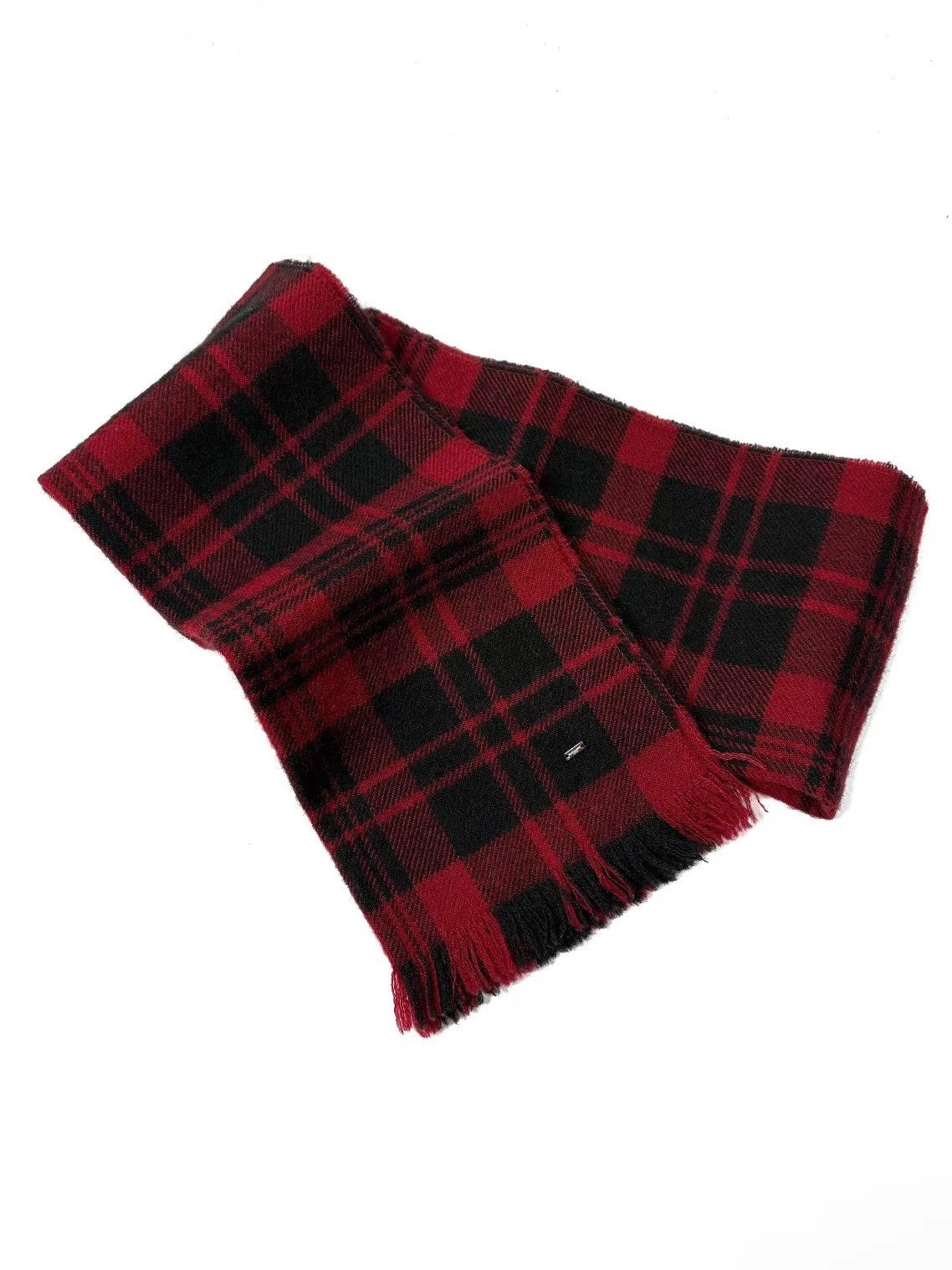 Saint Laurent Paris Saint Laurent SLP14AW Runway British Red Check Wool Scarf Size ONE SIZE - 2 Thumbnail
