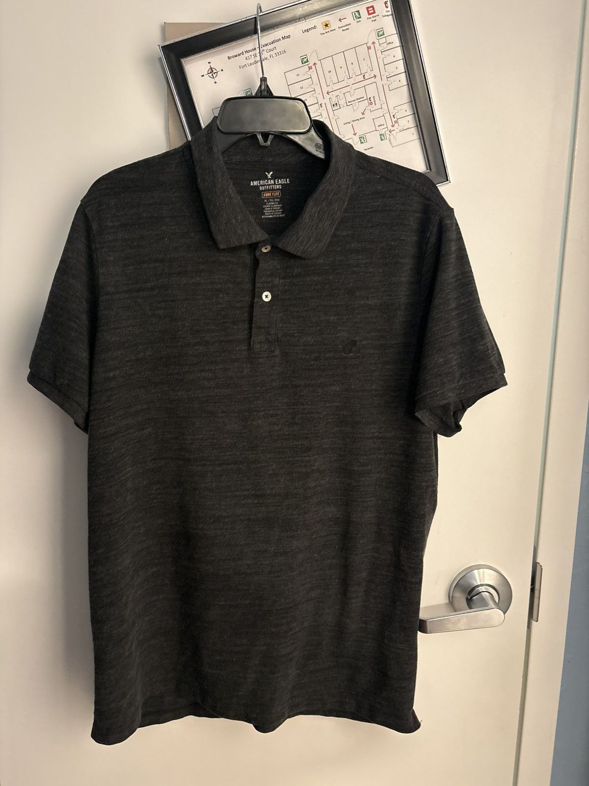 American Eagle Outfitters American Eagle Outfitters Core Flex Dark Gray Polo Size XL Size US XL / EU 56 / 4 - 9 Thumbnail