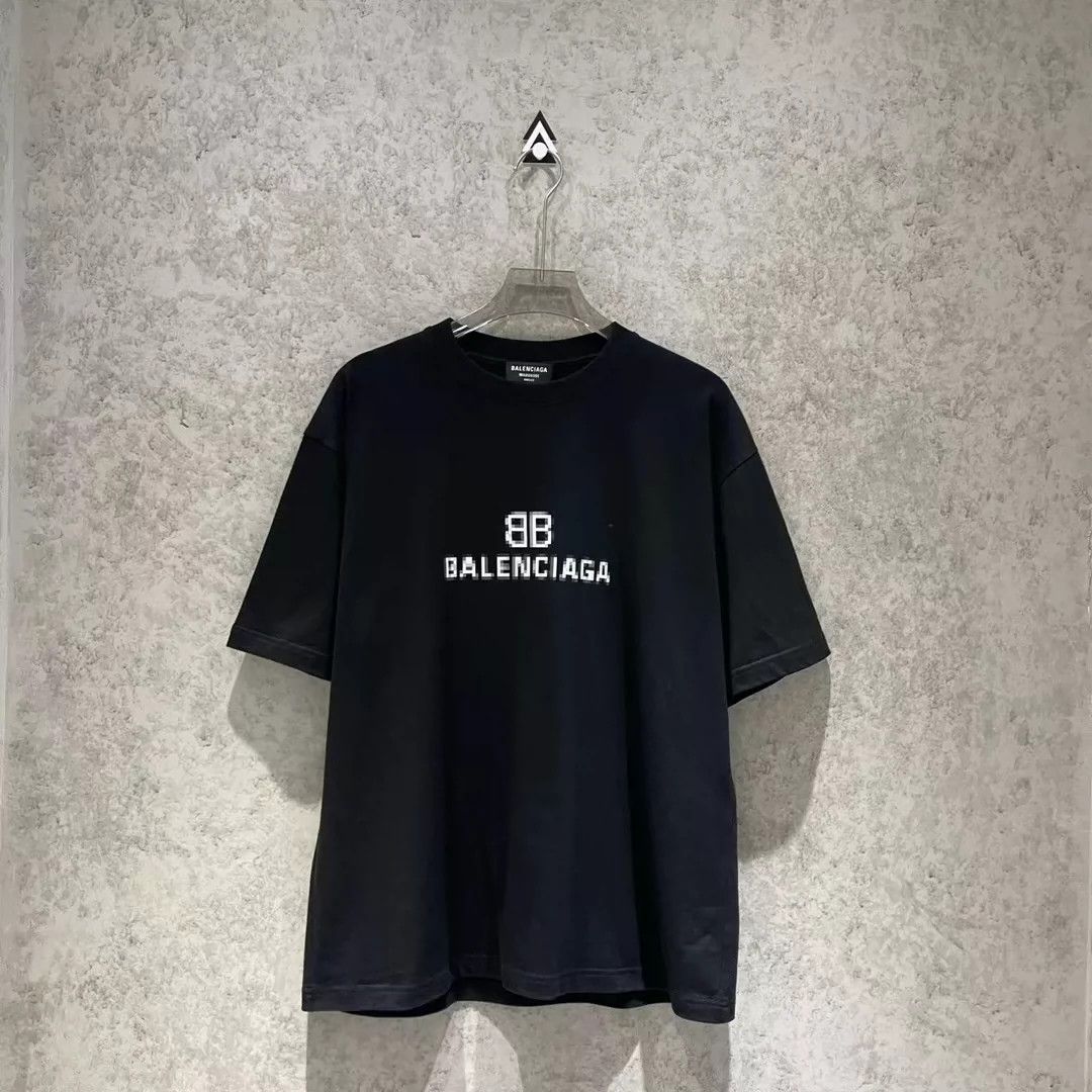 Balenciaga Balenciaga Mosaic Blurred Letter Black Short Sleeve Size US S / EU 44-46 / 1 - 1 Thumbnail