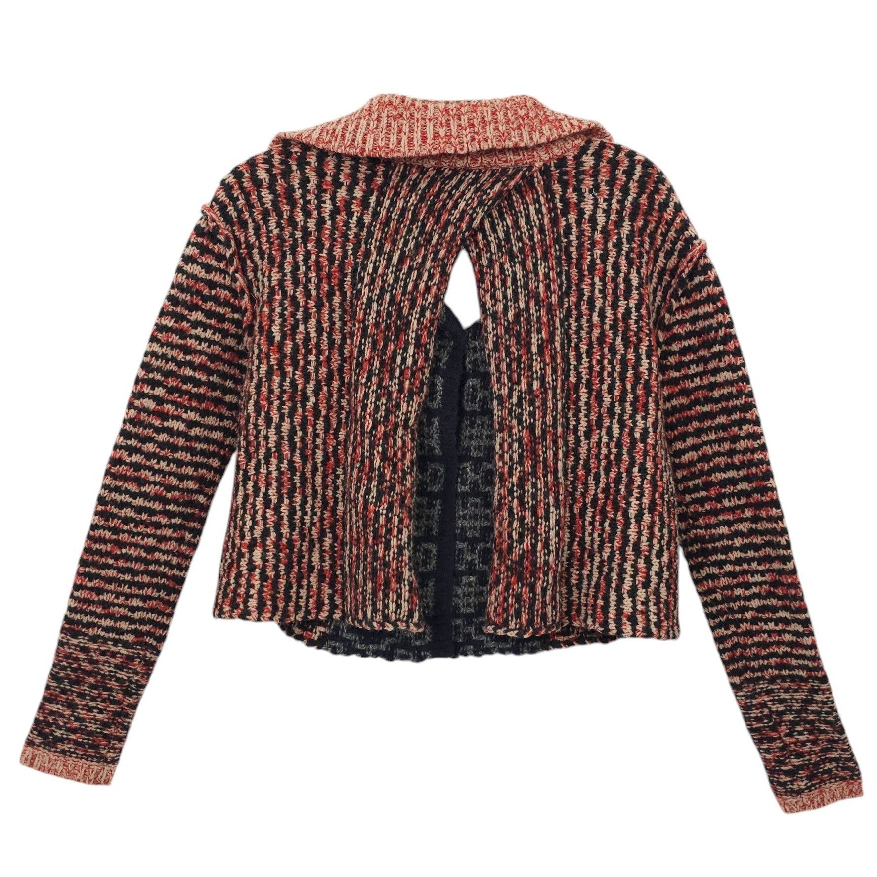 Free People Free People Open Back Sweater Womens S Striped Snap Front Size S / US 4 / IT 40 - 3 Thumbnail