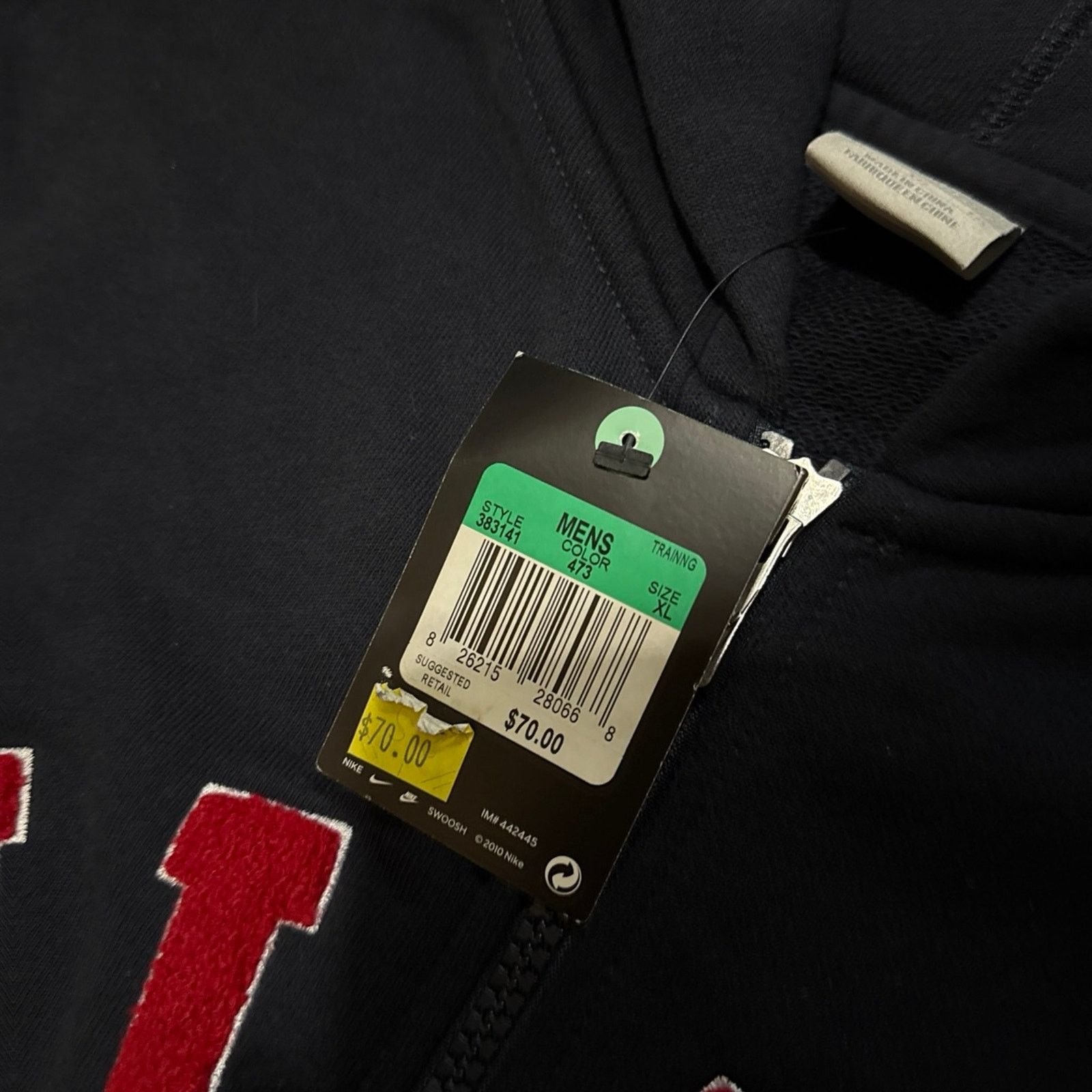 Nike 2010 Nike Spell Out Zip Up Varsity Style Hoodie Sweatshirt Size US XL / EU 56 / 4 - 8 Thumbnail