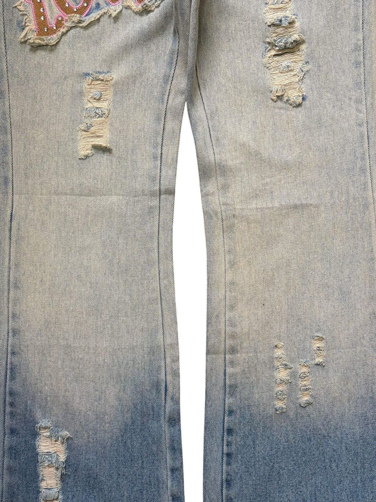 Hysteric Glamour Vintage Japanese Brand Embellish Distress Flare Jeans Size 27" / US 4 / IT 40 - 3 Thumbnail