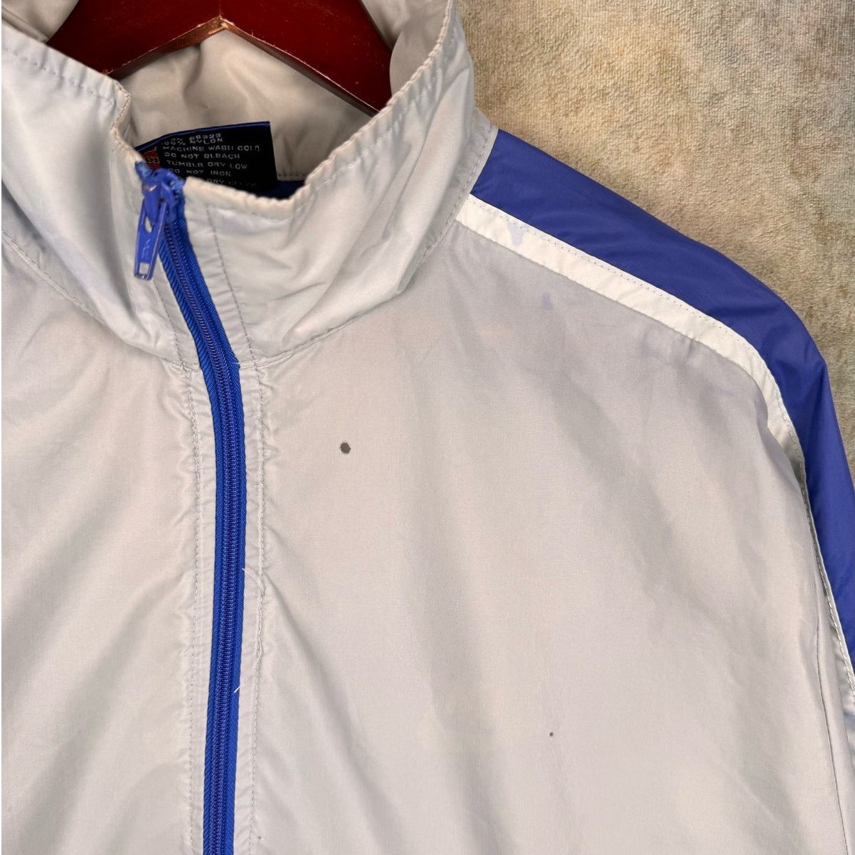 Nike × Vintage VTG 80s Nike Windbreaker Jacket Sz L Gray Blue 1/4 Zip Size US L / EU 52-54 / 3 - 7 Thumbnail