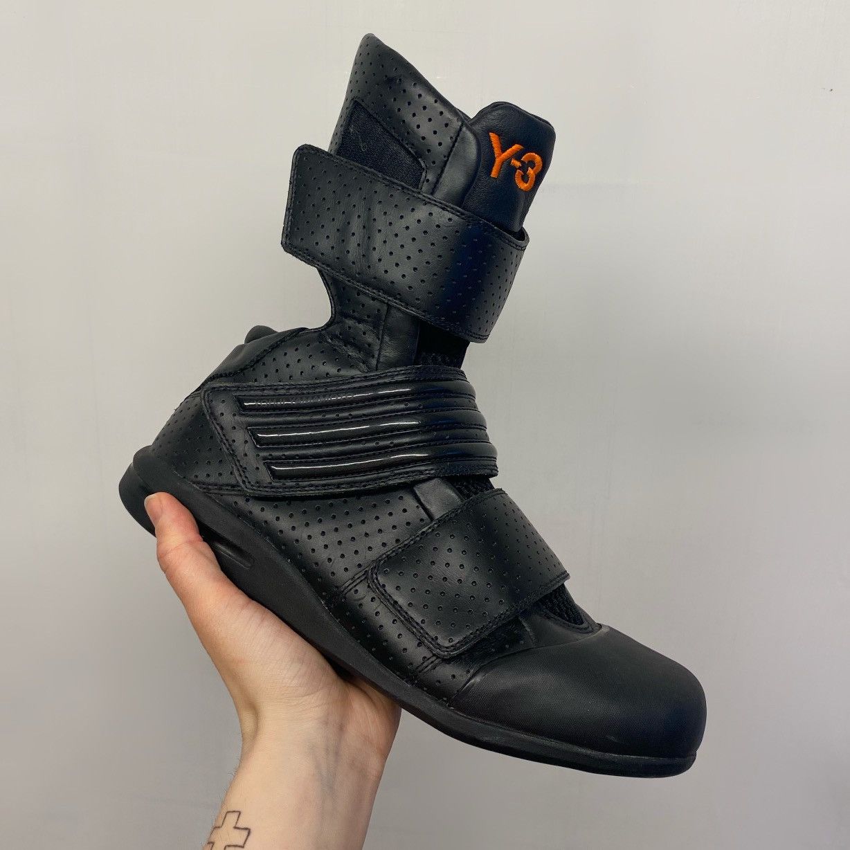 Adidas Y 3 Yohji Yamamoto SS03 Y 3 black leather combat boots Grailed