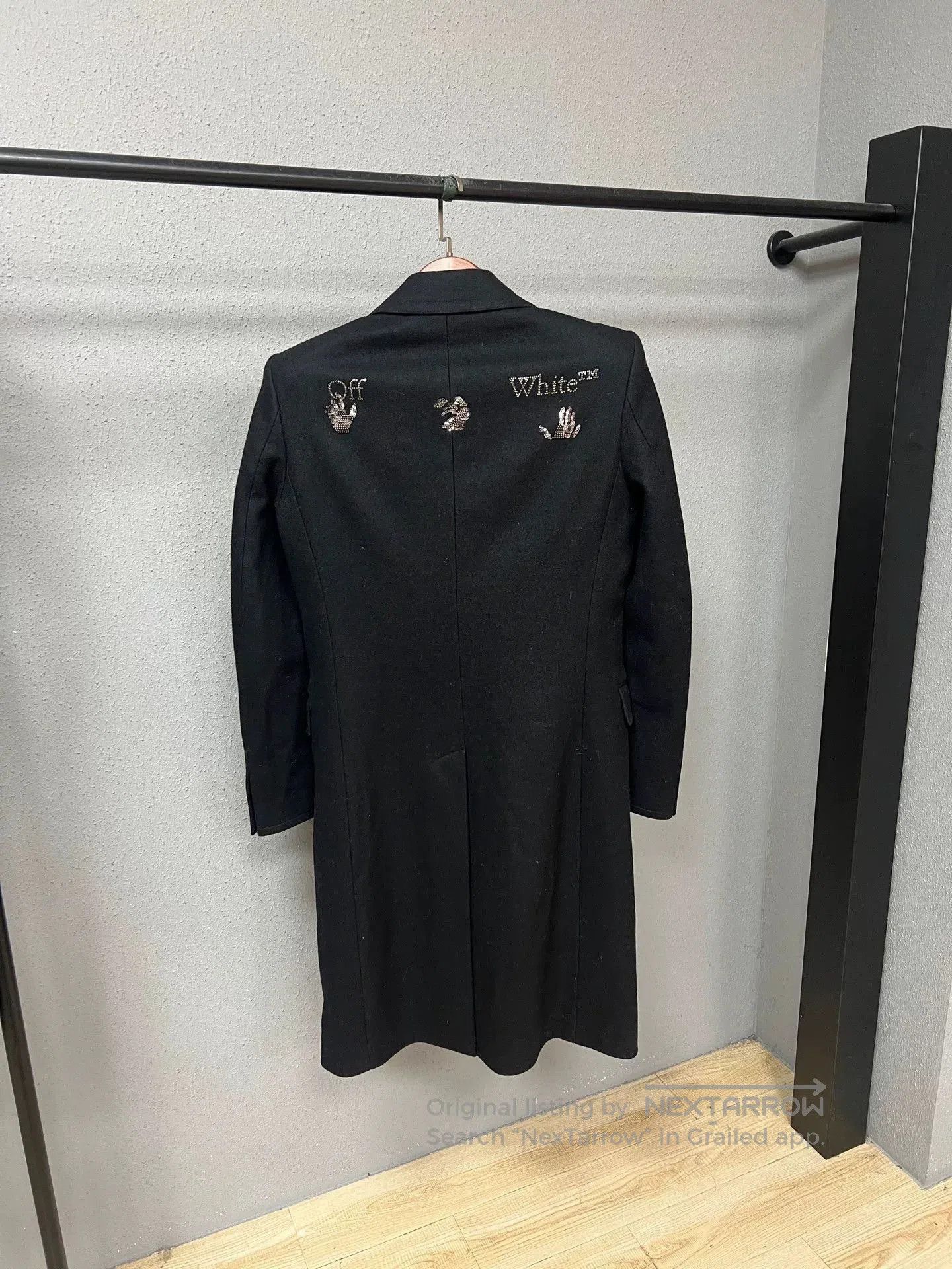 Off-White Off-white Rhinestone Wool Coat. Size S / US 4 / IT 40 - 2 Thumbnail