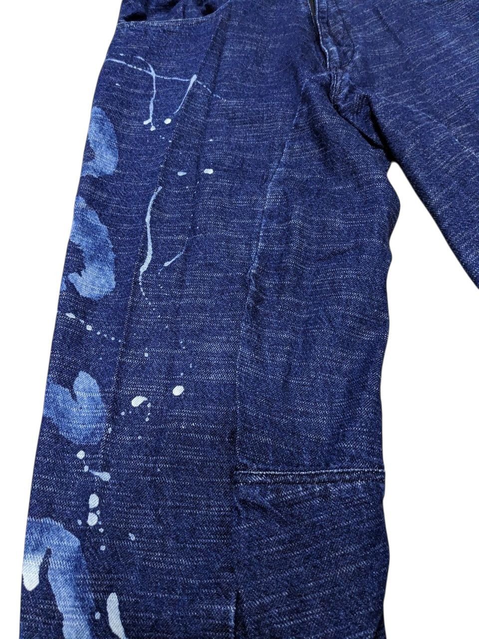 291295=Homme Rare Blue Indigo Engineered Painted Bamboo Cotton Denim Size US 30 / EU 46 - 3 Thumbnail