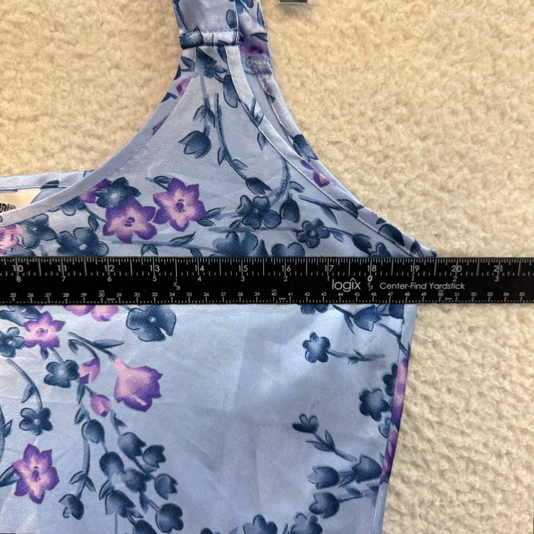 Vintage VINTAGE 90s Y2K Slip Dress M Purple Satin Floral Winlar Mosso? Size M / US 6-8 / IT 42-44 - 4 Thumbnail