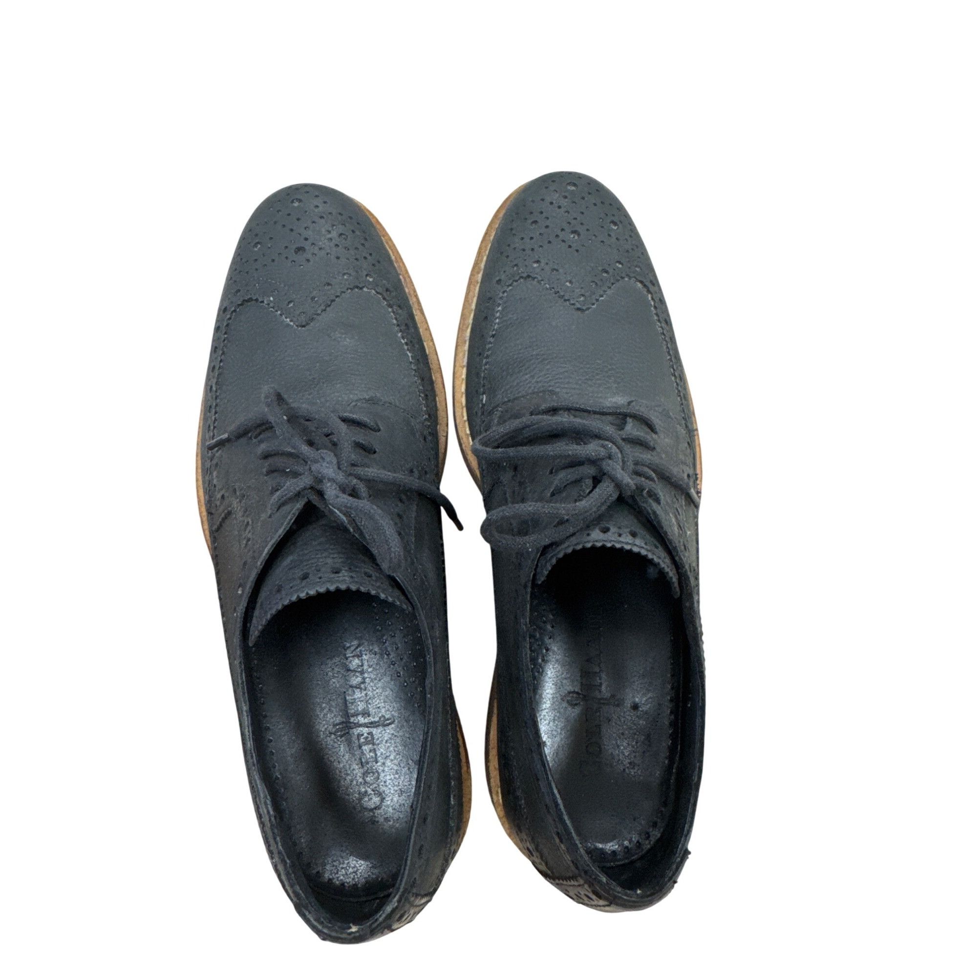 Cole Haan Cole Haan Mens Black Leather Suede Oxford Dress Shoes 8M SKU Size US 8 / EU 41 - 6 Thumbnail