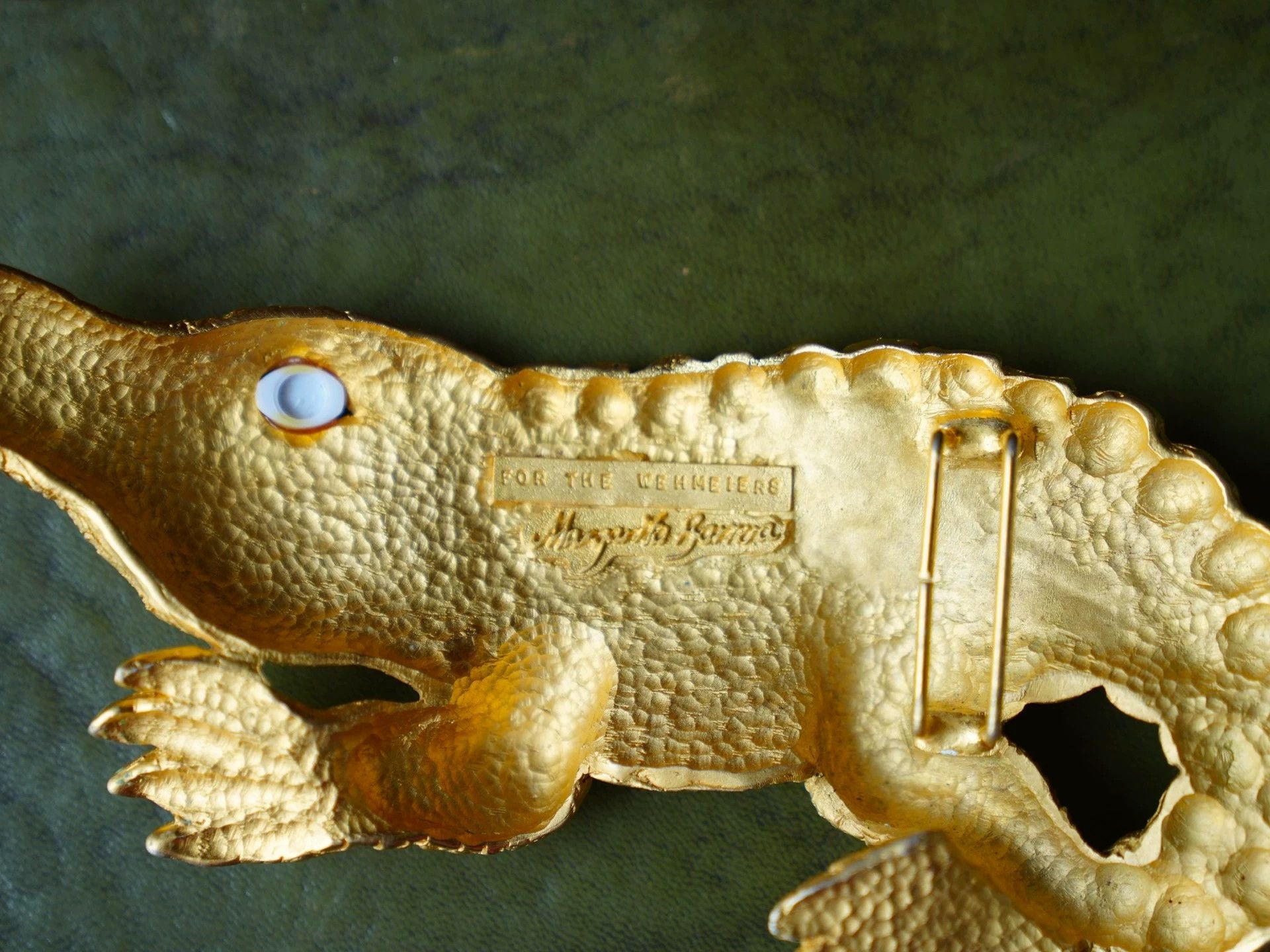 Other Margarita Barrera Vintage 24k Gold Croc Belt Buckle 1990s Size ONE SIZE - 3 Thumbnail