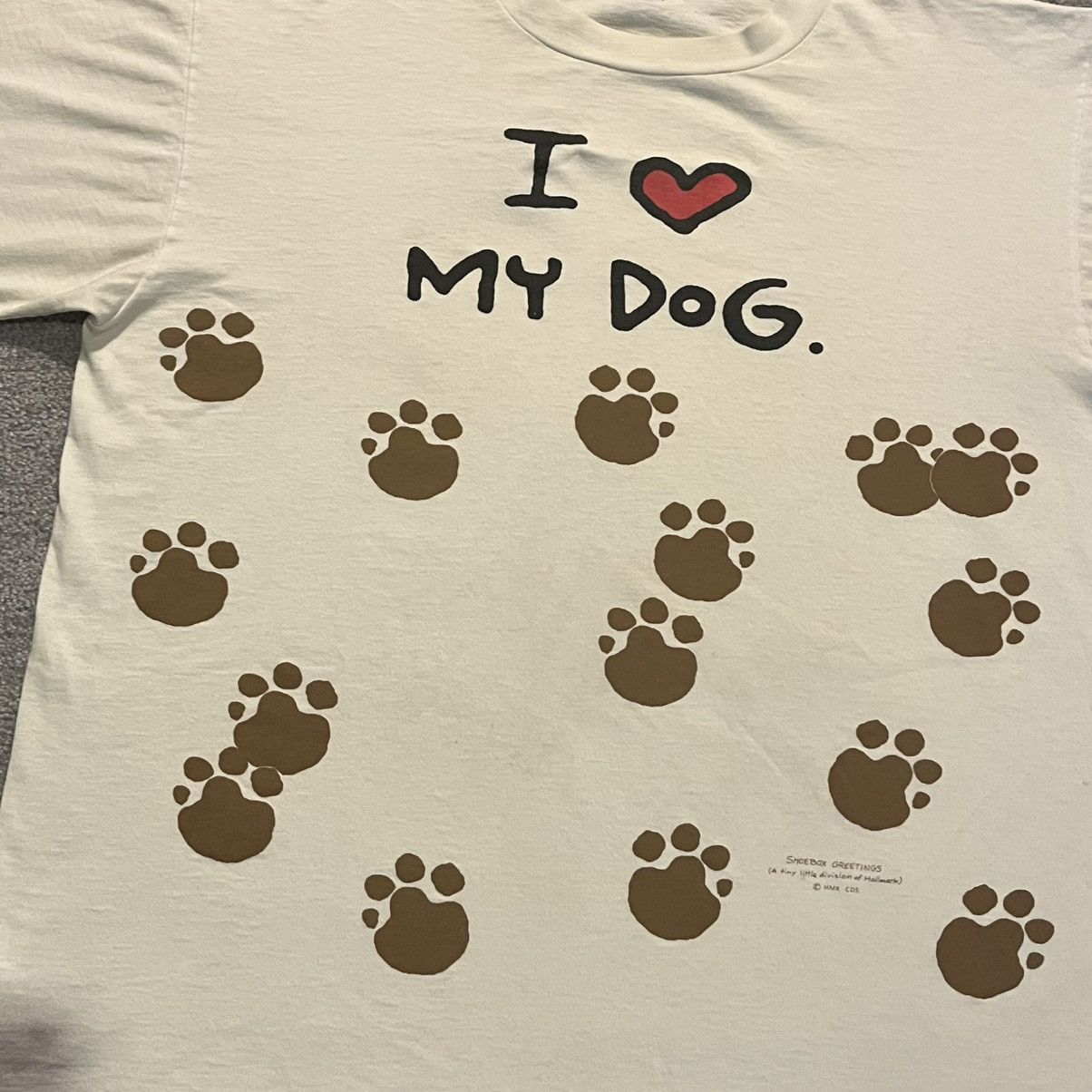 Vintage Vintage 1990s I <3 Love My Dog Heart All Over Print T Shirt Size US XL / EU 56 / 4 - 2 Thumbnail