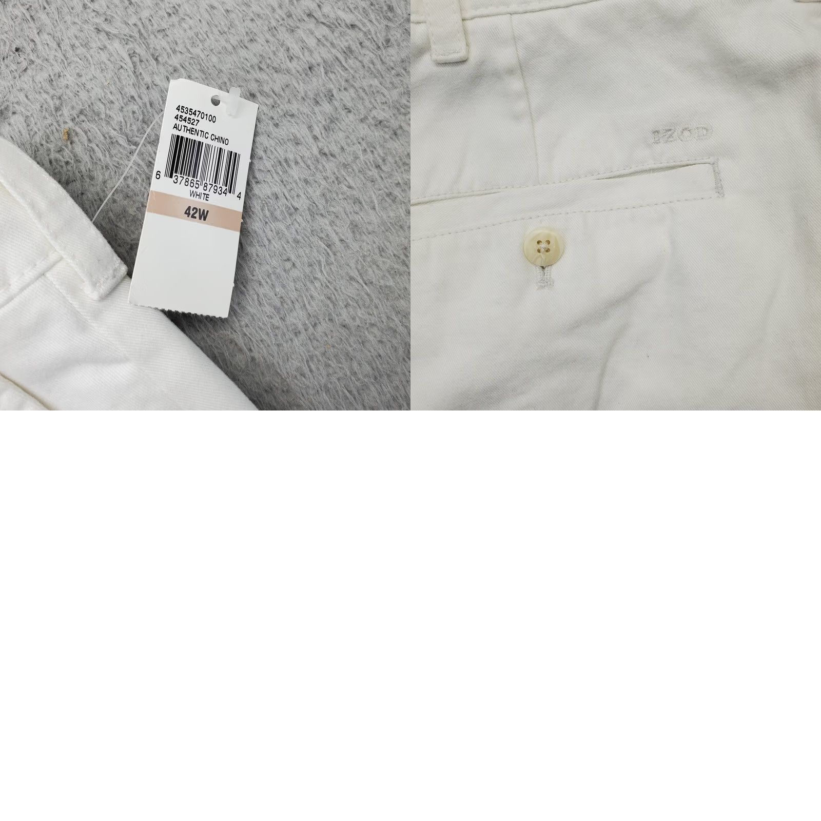 Izod IZOD Mens 42 White Chino Shorts Regular Flat Front Slash Pocket Size US 42 / EU 58 - 8 Thumbnail