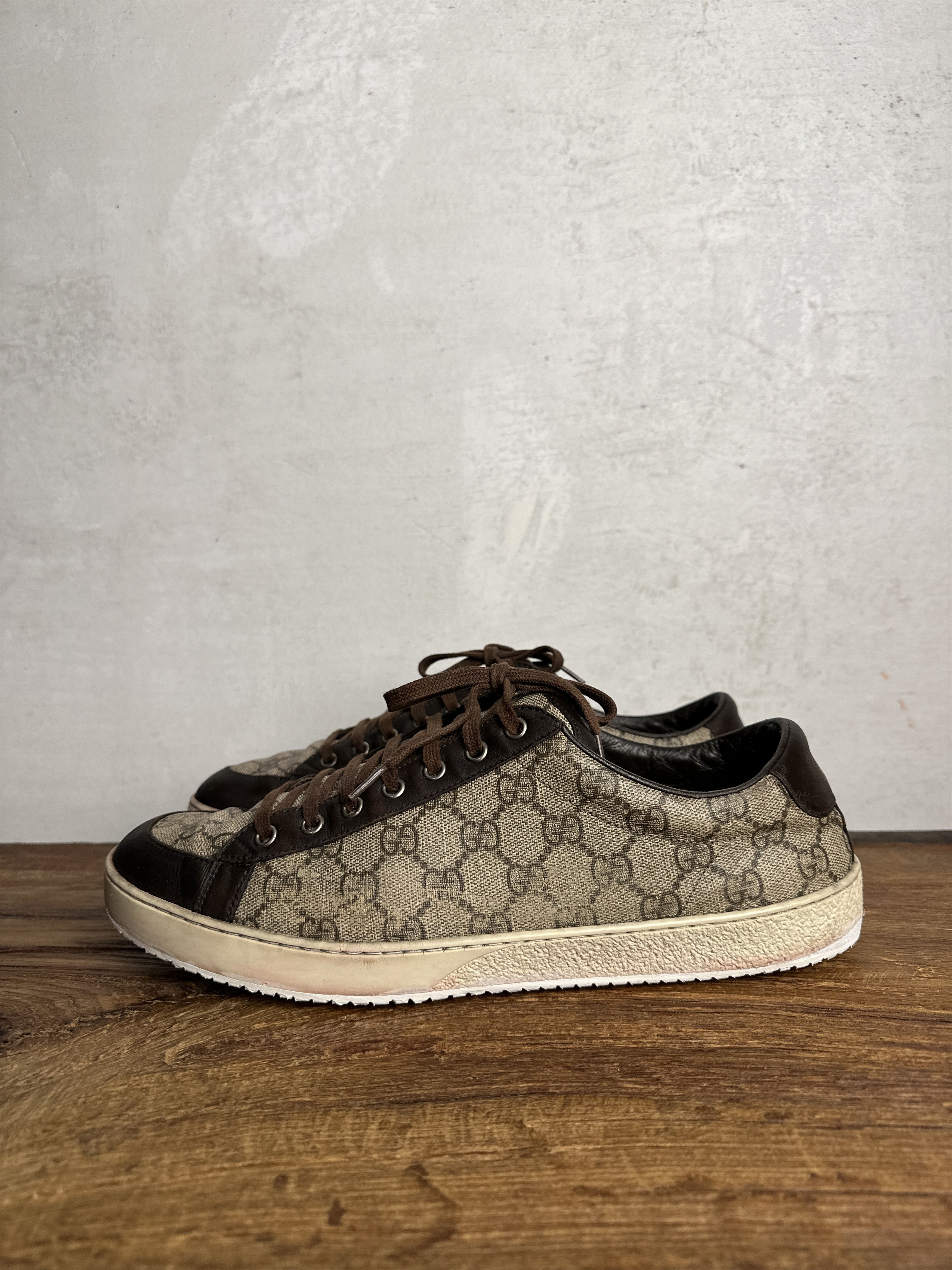 Gucci Gucci GG Logo Supreme Leather Sneakers Size US 11 / EU 44 - 3 Thumbnail