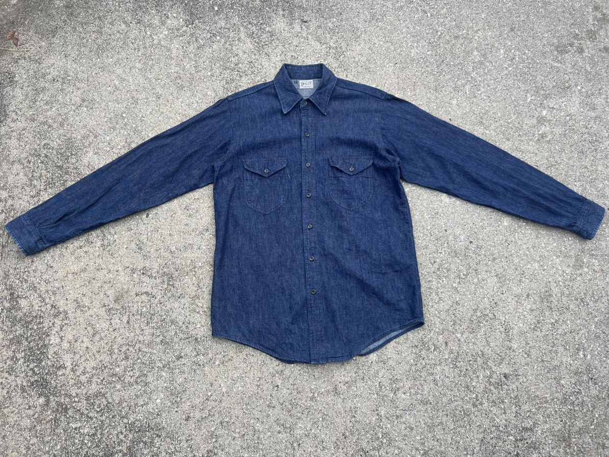 Vintage DENIME ORIZZONTI Japan Blue Denim Work Shirt