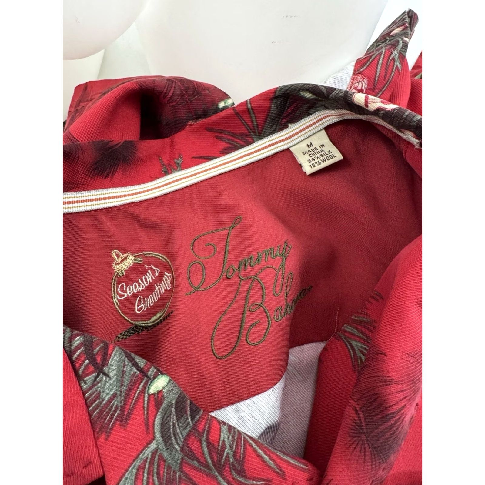 Tommy Bahama TOMMY BAHAMA HULA SHIRT Wool Silk Christmas Gift Tree M Aloha Shirt Red Short Sleeve Mens M Size US M / EU 48-50 / 2 - 8 Thumbnail