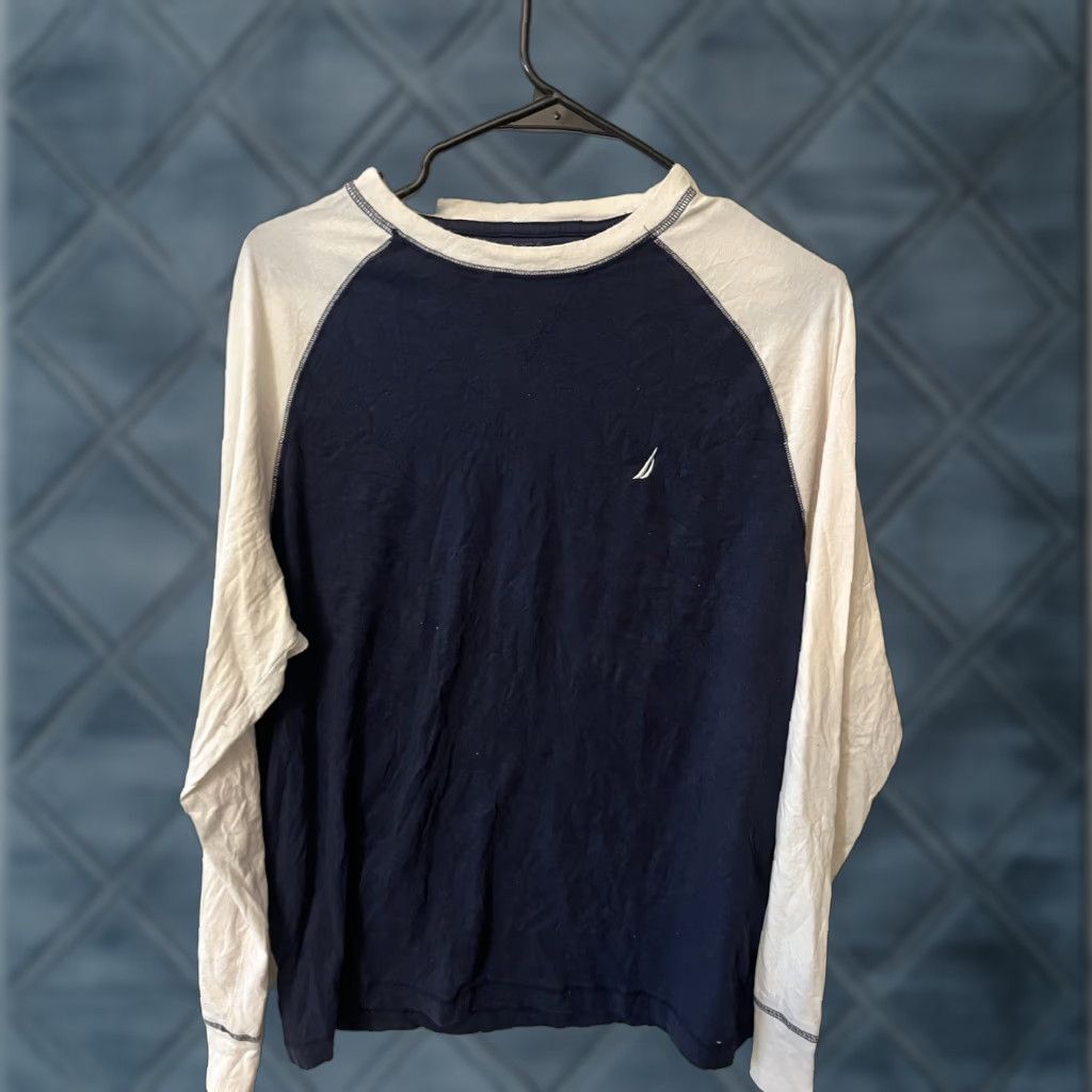 Nautica Nautica Shirt Mens Small Blue Long Sleeve Crew Neck Solid Logo Cotton Casual Size US S / EU 44-46 / 1 - 1 Thumbnail