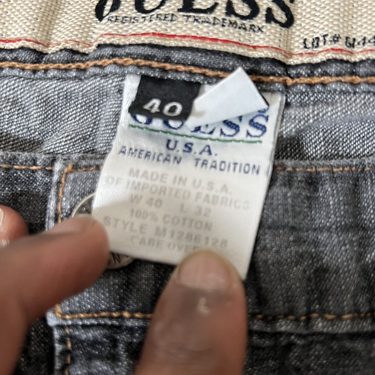 Guess Vintage USA Made Guess Black Jeans Carpenter 32x30 Denim Size US 32 / EU 48 - 11 Thumbnail