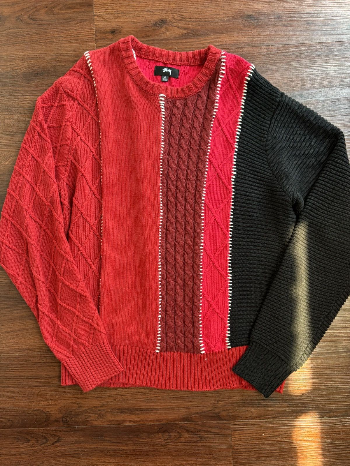 Stussy Stussy Patchwork Sweater ‘Rose’ Size US M / EU 48-50 / 2 - 1 Thumbnail
