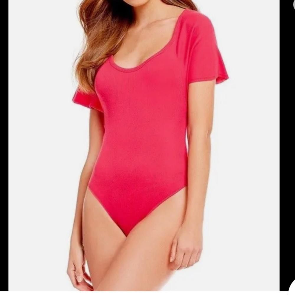 Free People Free People l Red Byron Ribbed Bodysuit Size Large Size L / US 10 / IT 46 - 2 Thumbnail