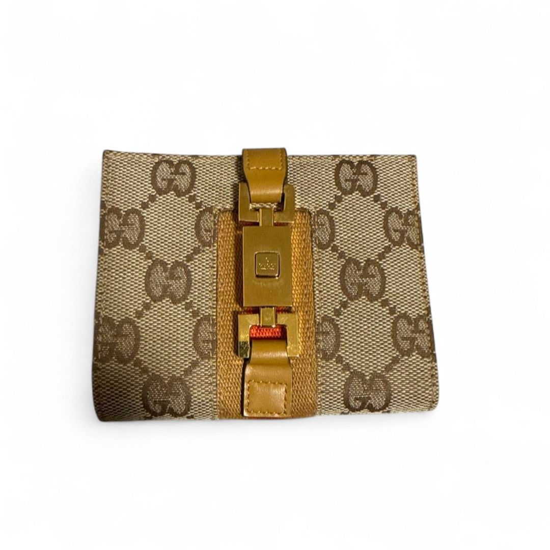 Gucci Gucci - GG Monogram Canvas Wallet Bifold Brown with Card Size ONE SIZE - 1 Thumbnail