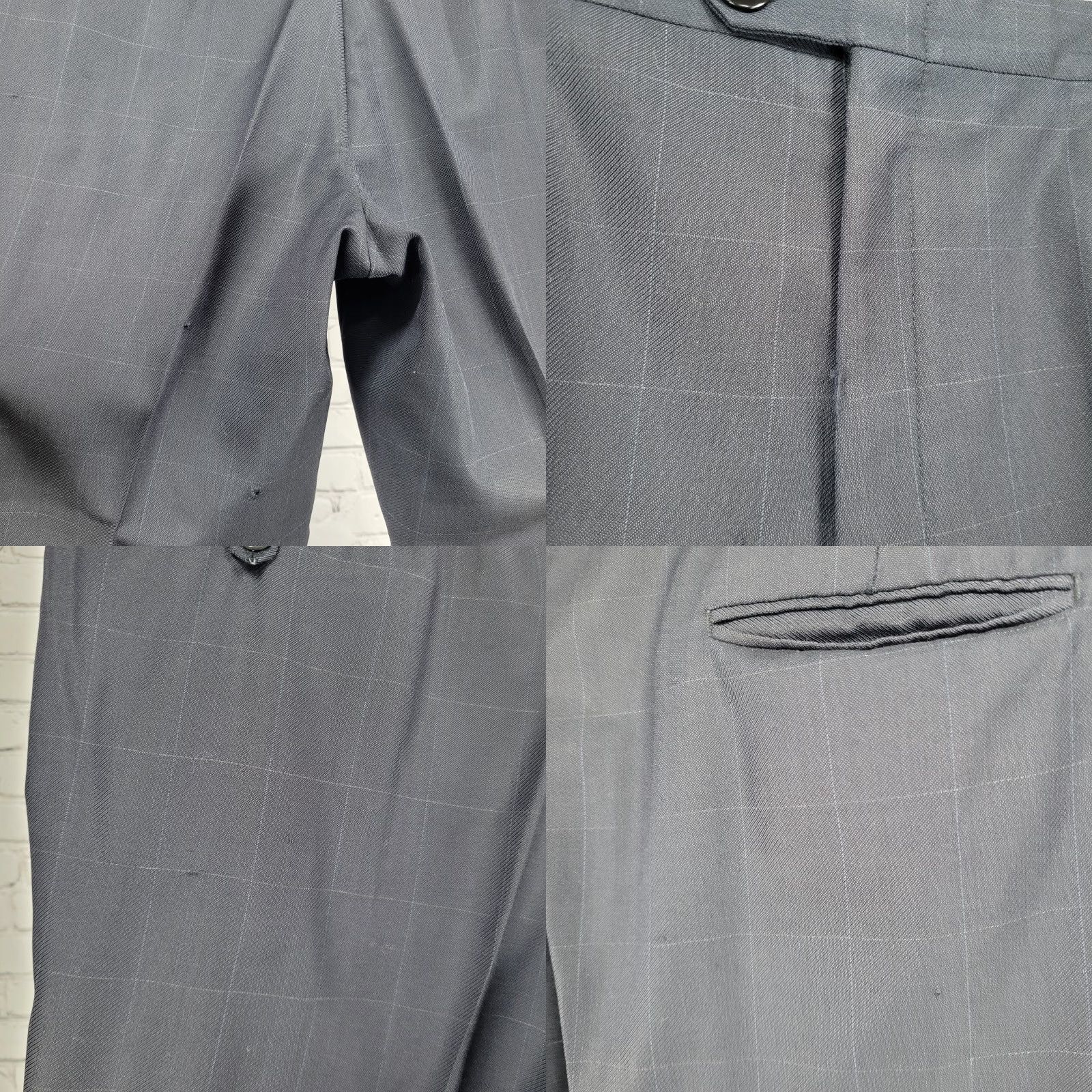 Cremieux Daniel Cremieux Navy Check 100% Wool Suit Full Set Jacket 44R Pants 37x29 USA Size 44R - 8 Thumbnail