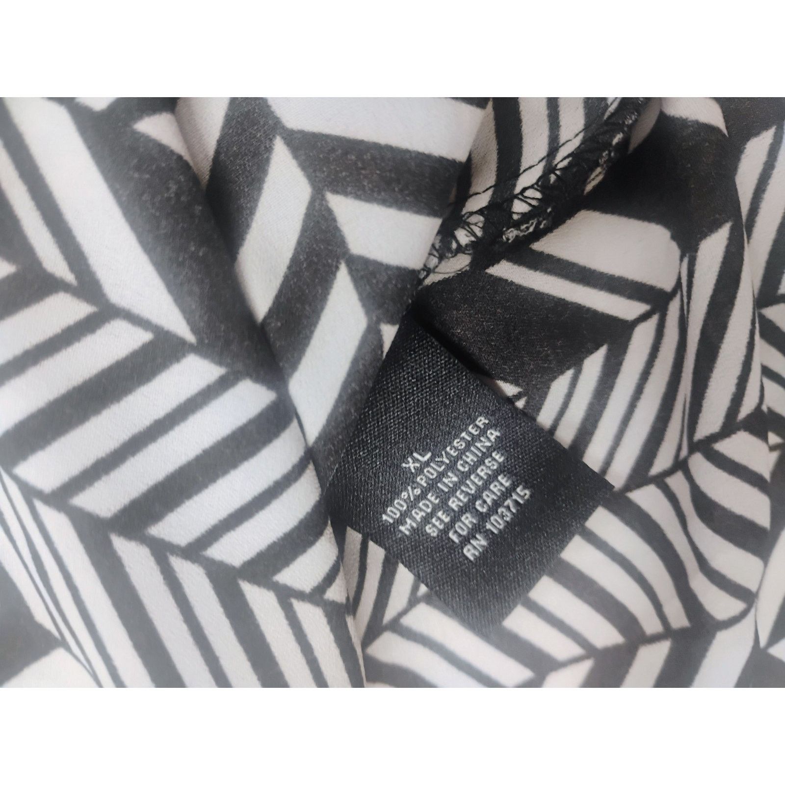 Other Zac & Rachel Womens XL Blouse Black White Geometric Herring Size XL / US 12-14 / IT 48-50 - 3 Thumbnail