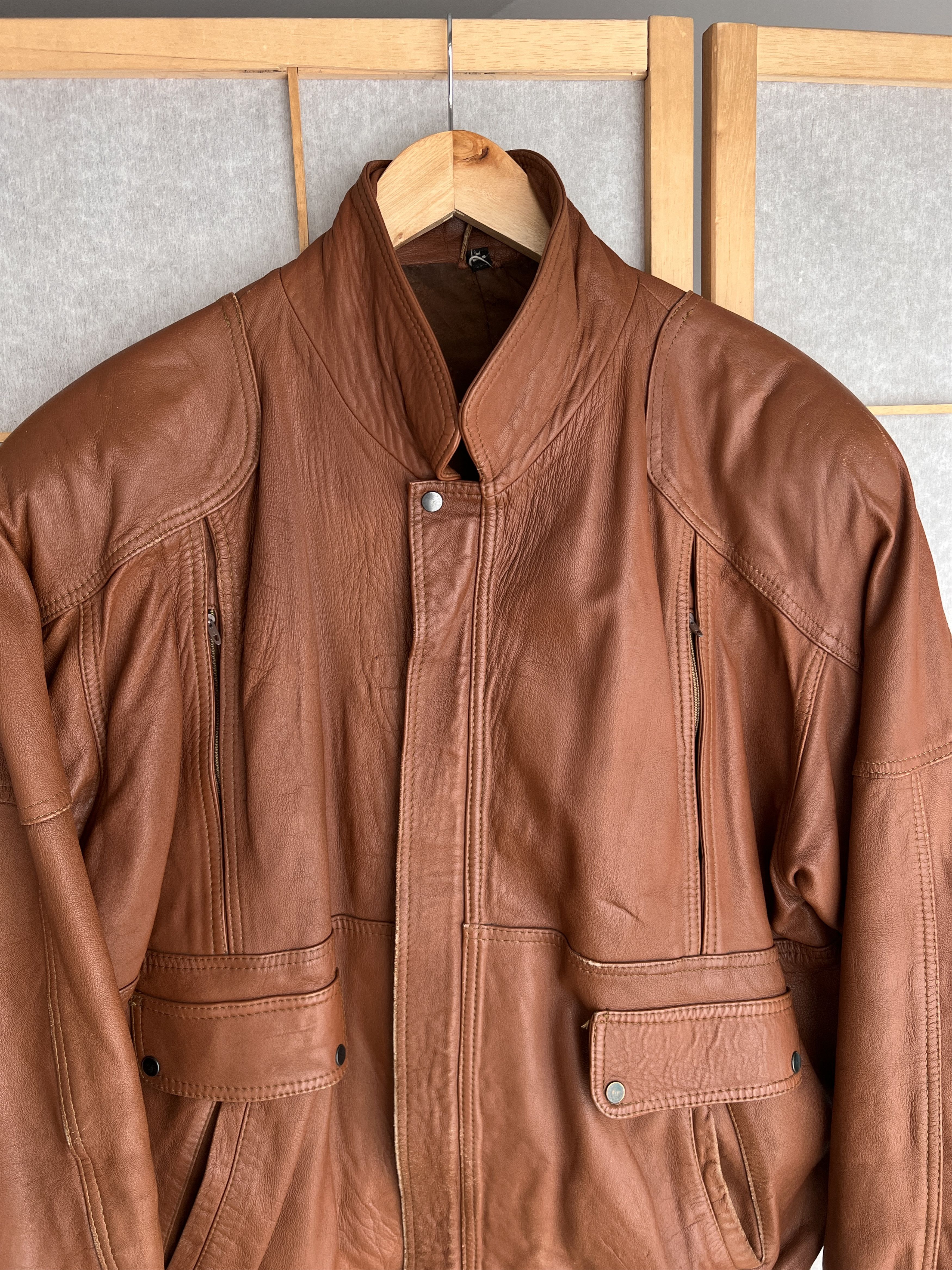 Genuine Leather Vintage 90s Boxy Cropped Leather Jacket Y2K Avant Garde Rare Size US M / EU 48-50 / 2 - 4 Thumbnail