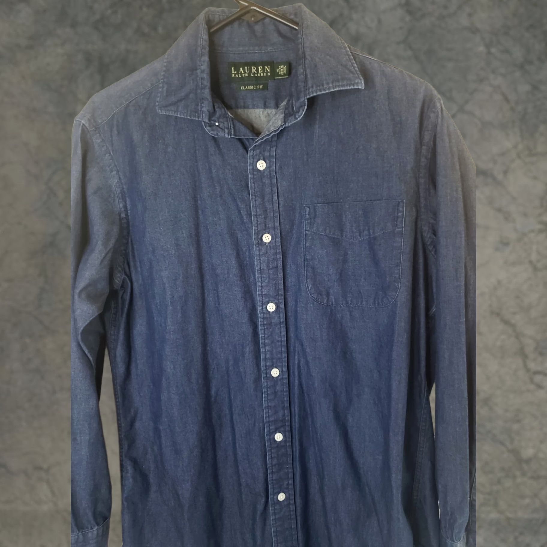 Ralph Lauren Lauren Ralph Lauren Shirt Men M Blue Denim Classic Fit Button L. S. 15 X 32/33 Size US M / EU 48-50 / 2 - 1 Thumbnail