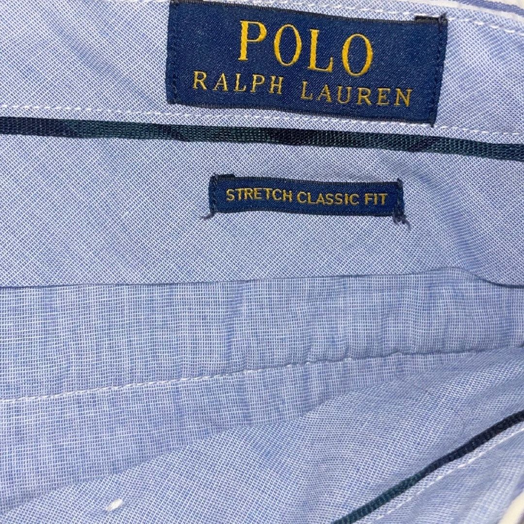 Polo Ralph Lauren Anchor Blue Striped Short SZ 40 Stretch Classic Fit Nautical Size US 40 / EU 56 - 3 Thumbnail