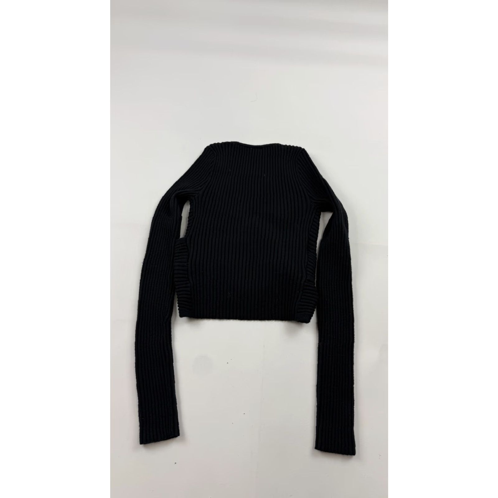 Abercrombie & Fitch Abercrombie & Fitch Sweater Womens XS Black Ribbed Wrap Cropped Long Sleeve Size XS / US 0-2 / IT 36-38 - 5 Thumbnail