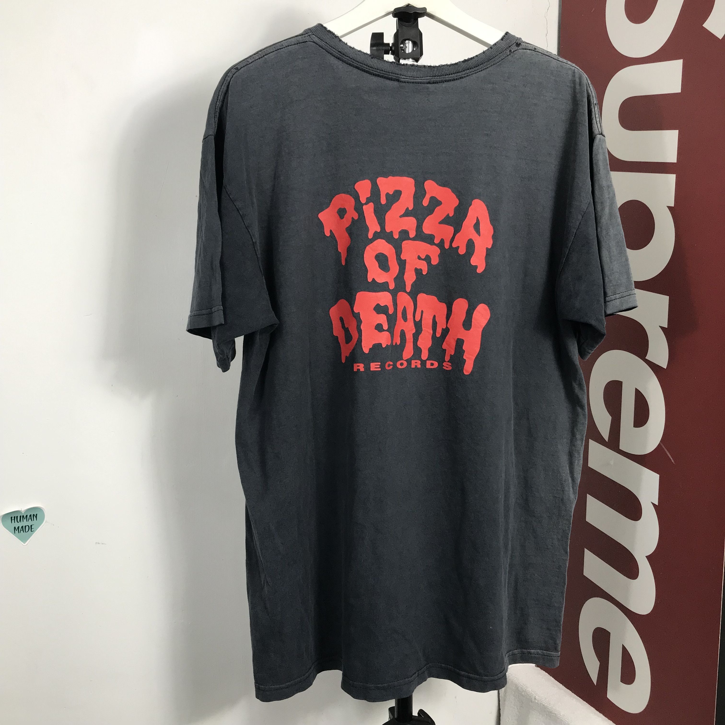 90S THRASHED PIZZA OF DEATH RECORDS FUCK KEN PROMO TEE