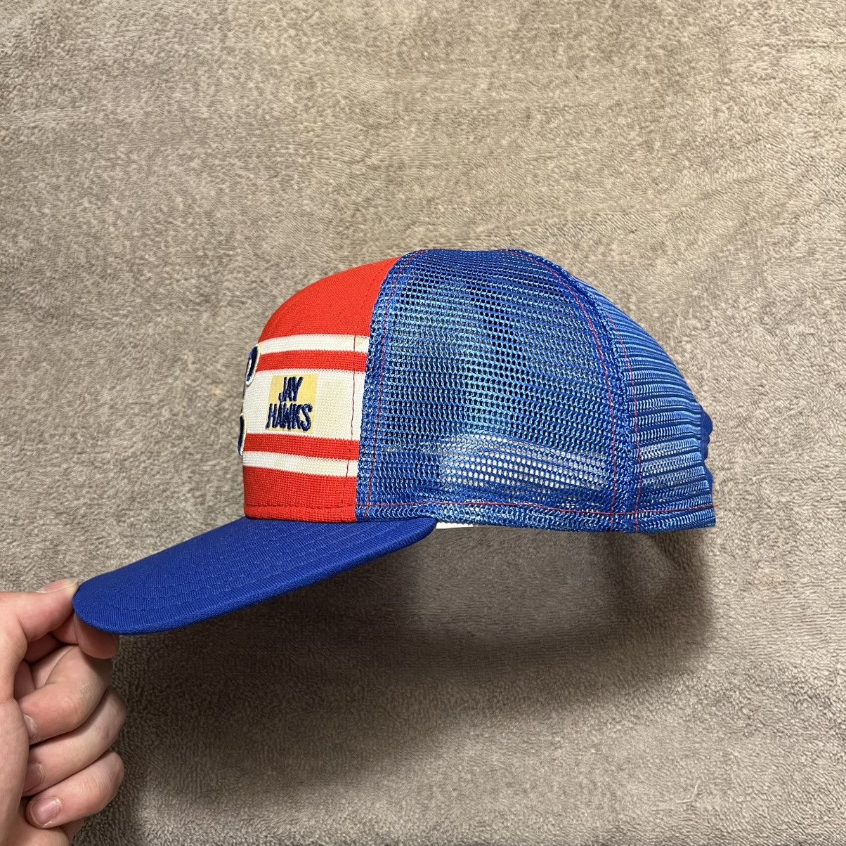 NCAA × Vintage Vintage 80s Kansas Jay Hawks AJD Mesh Trucker Hat SnapBack Size ONE SIZE - 6 Thumbnail