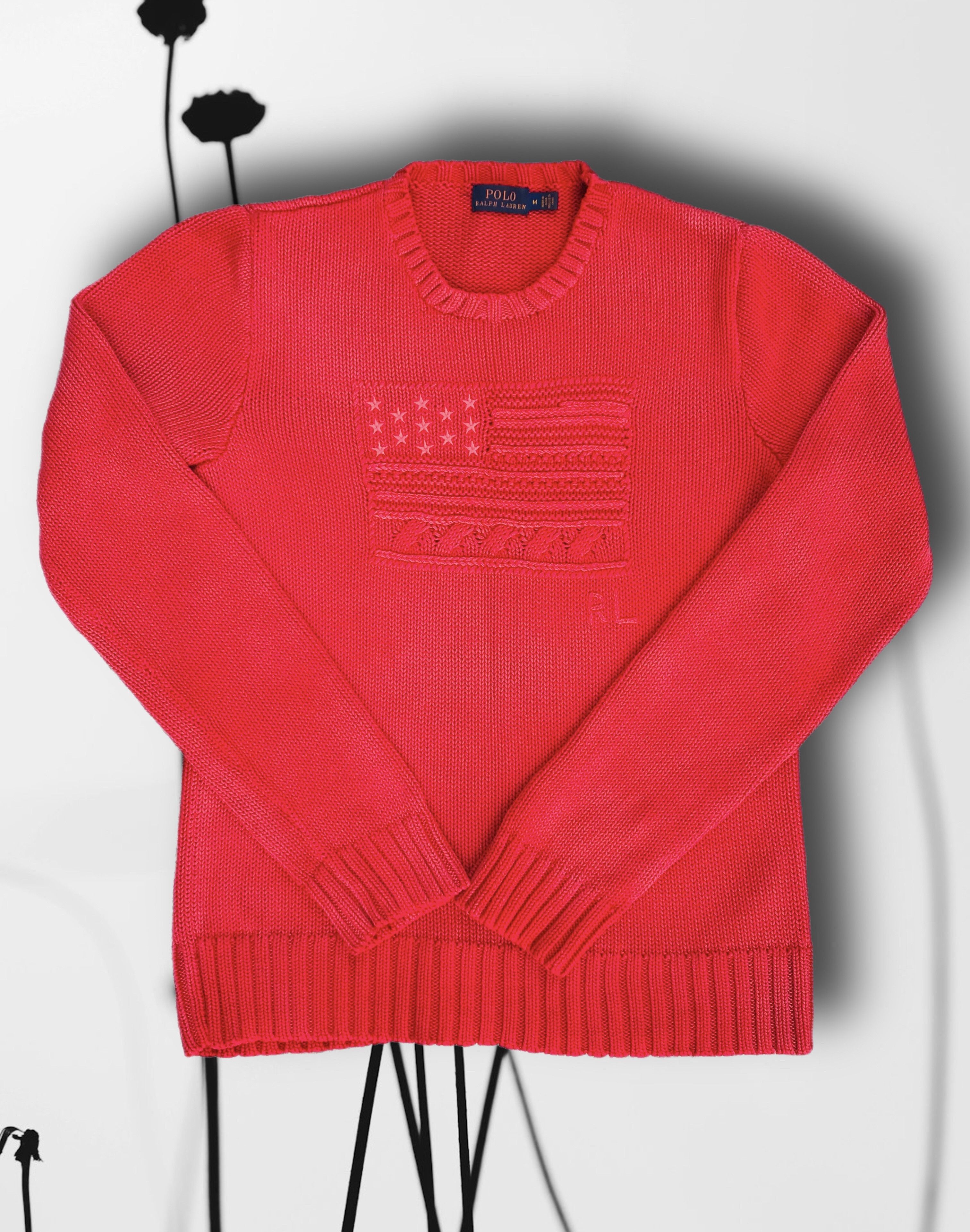Polo Ralph Lauren × Vintage Polo Ralph Lauren American Flag USA Knit Sweater Pullover Size M / US 6-8 / IT 42-44 - 2 Thumbnail