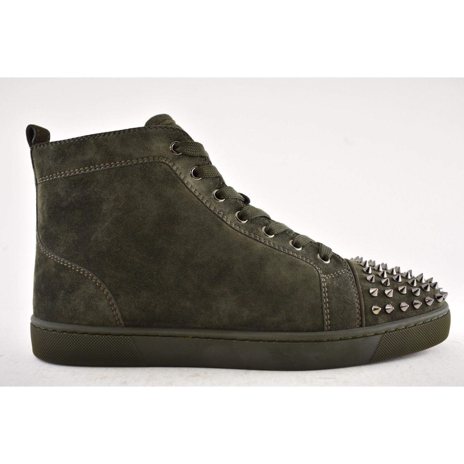 Christian Louboutin Christian Louboutin Lou Spikes Flat Tyrol Green Suede High Size US 9.5 / EU 42-43 - 2 Thumbnail