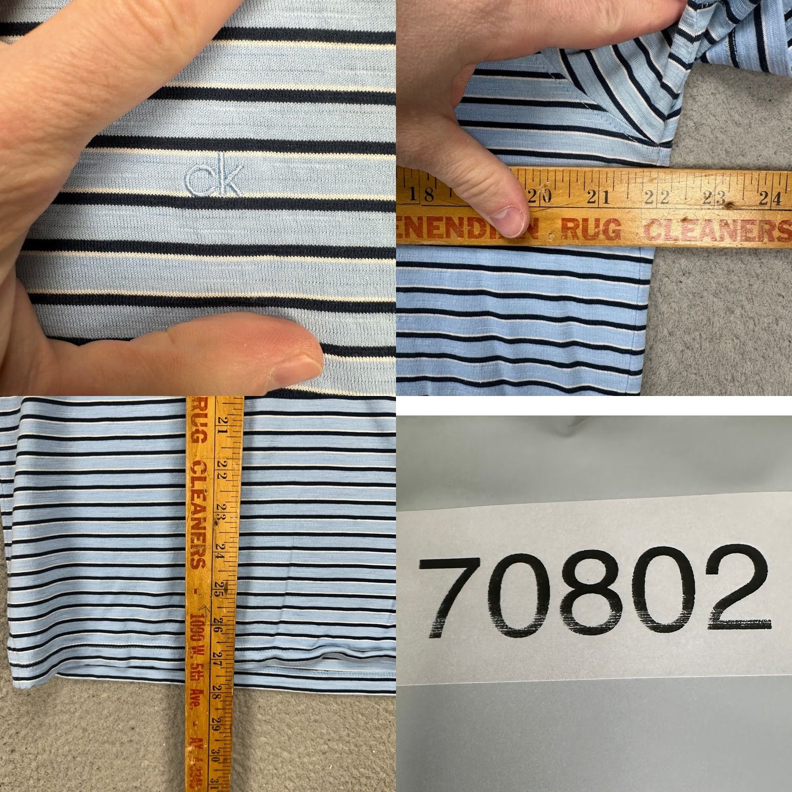 Calvin Klein Calvin Klein Mens Polo Shirt Large Blue Black Short Sleeve Rugby Casual Comfort Size US L / EU 52-54 / 3 - 8 Thumbnail
