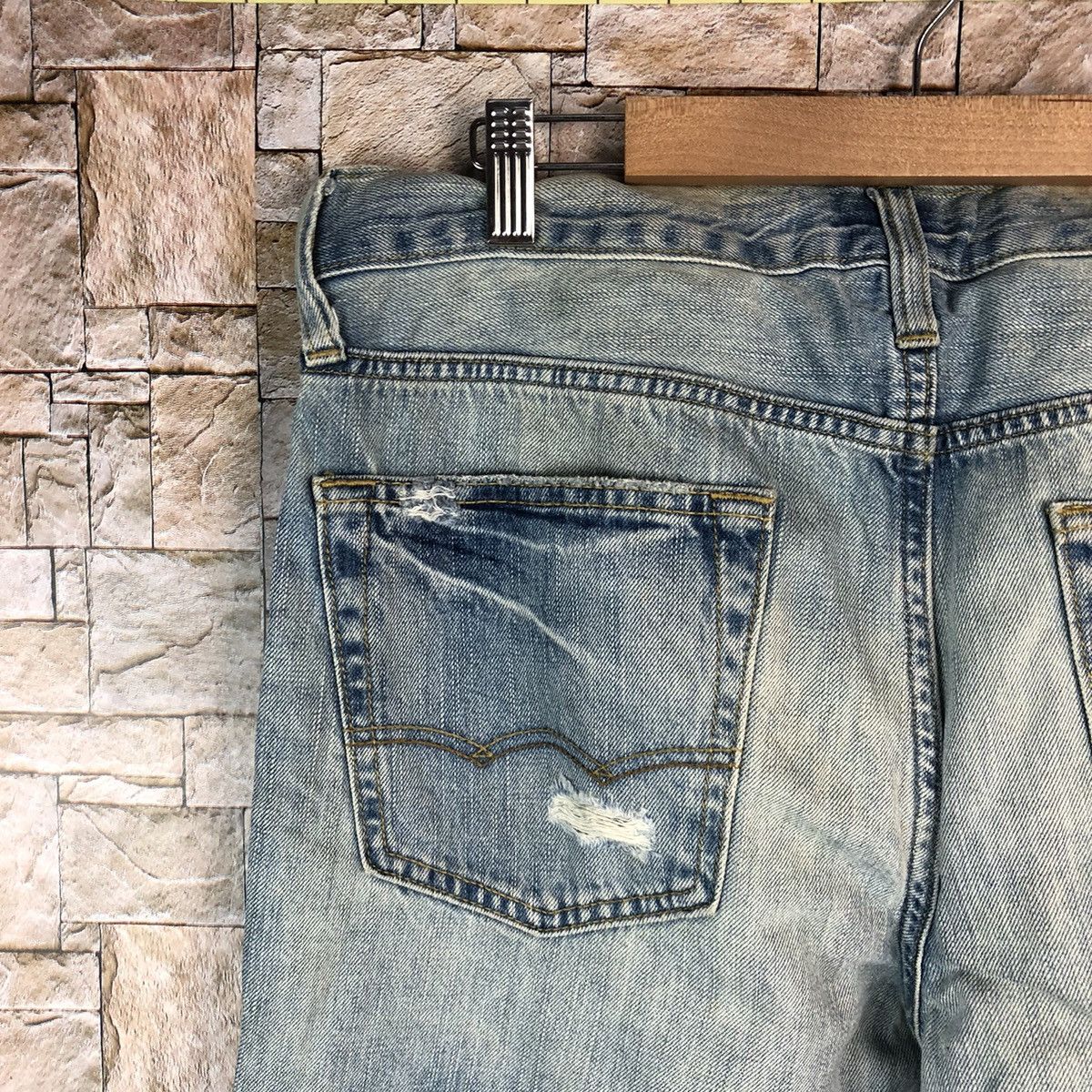 Japanese Brand Eagle American Outfitters Distressed Denim Pants #A1042 Size US 32 / EU 48 - 17 Thumbnail